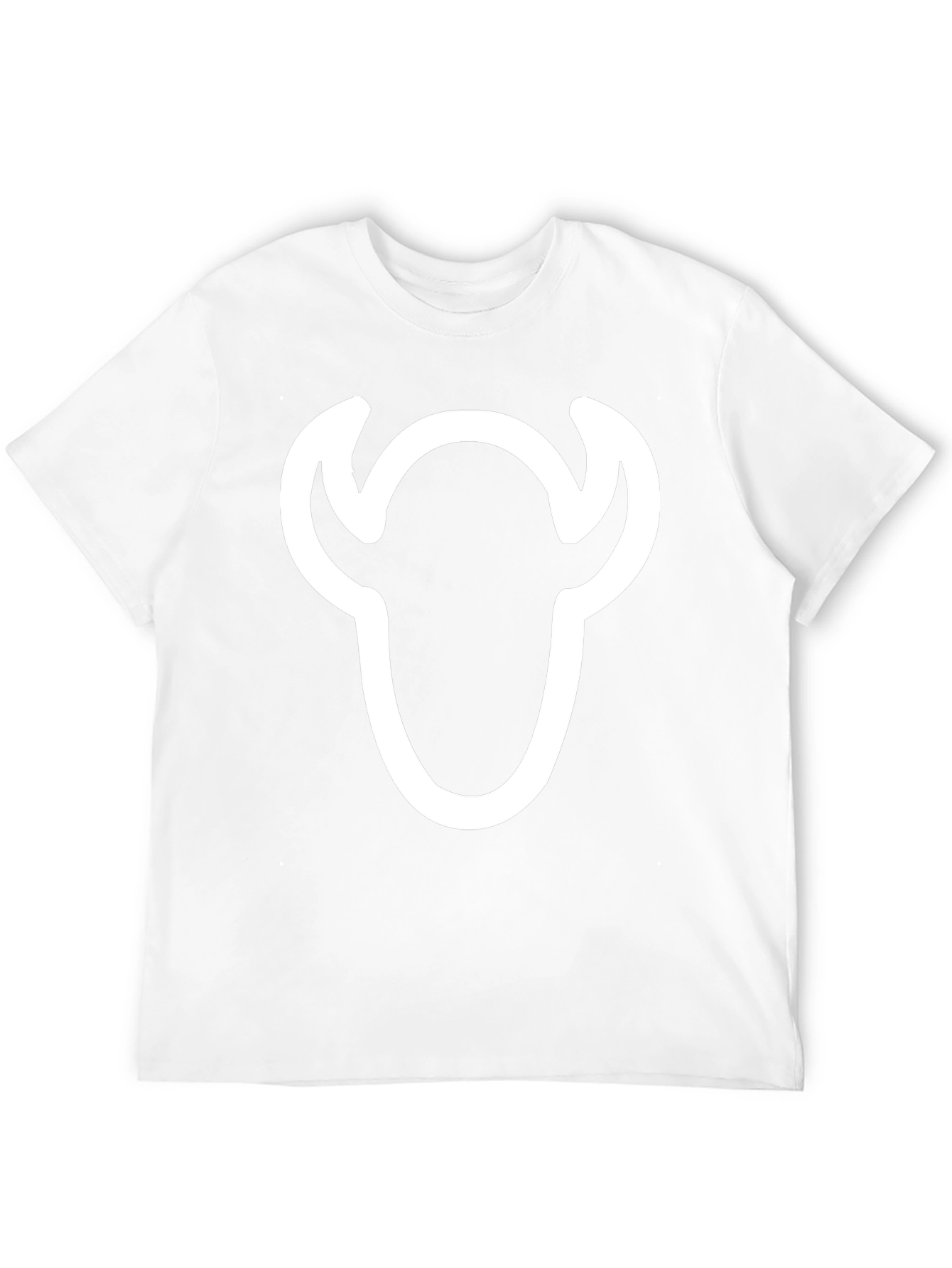 Black T-Shirt with White Bull Skull Graphic