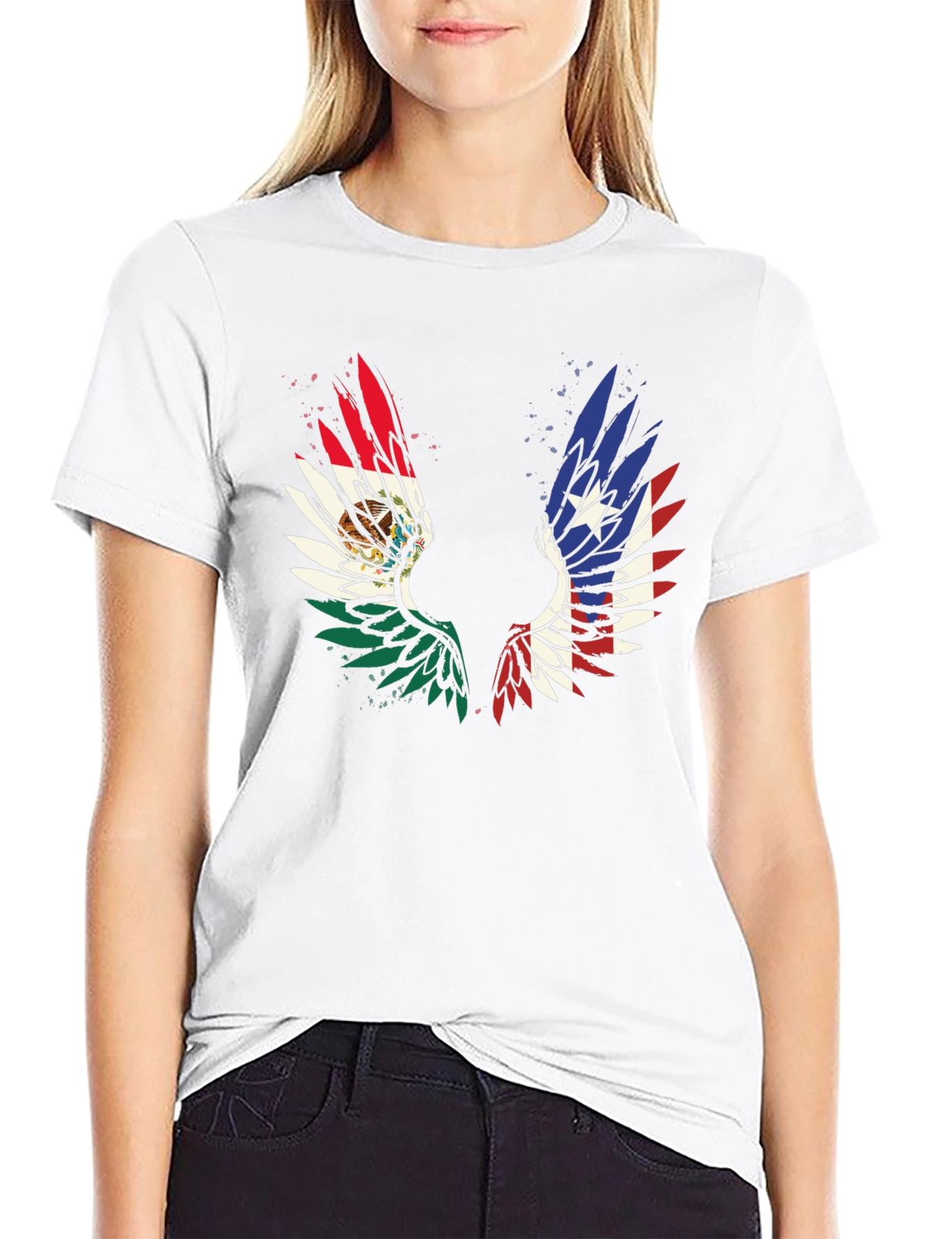 Mexico-Texas Wings Graphic T-Shirt