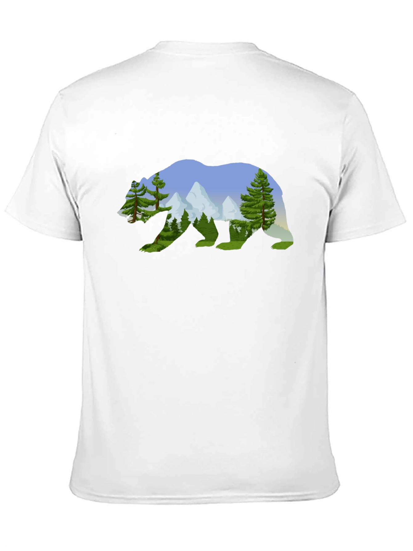 Nature Bear Graphic Tee - Black Cotton Shirt