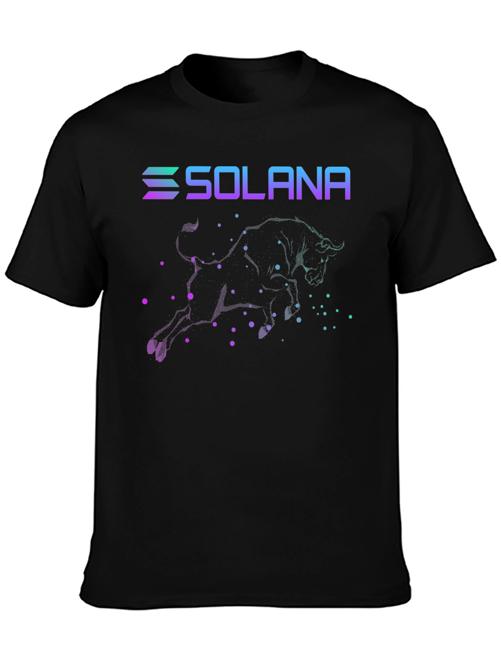 Solana Bull T-Shirt Crypto Black Tee