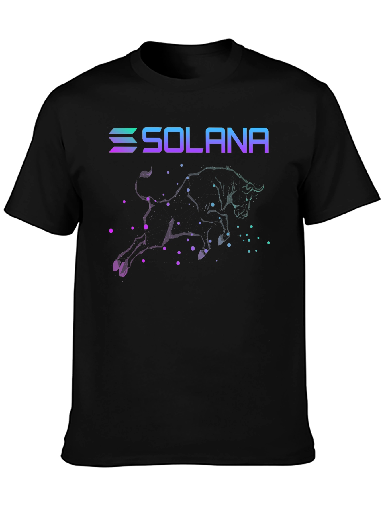 Solana Bull T-Shirt Crypto Black Tee