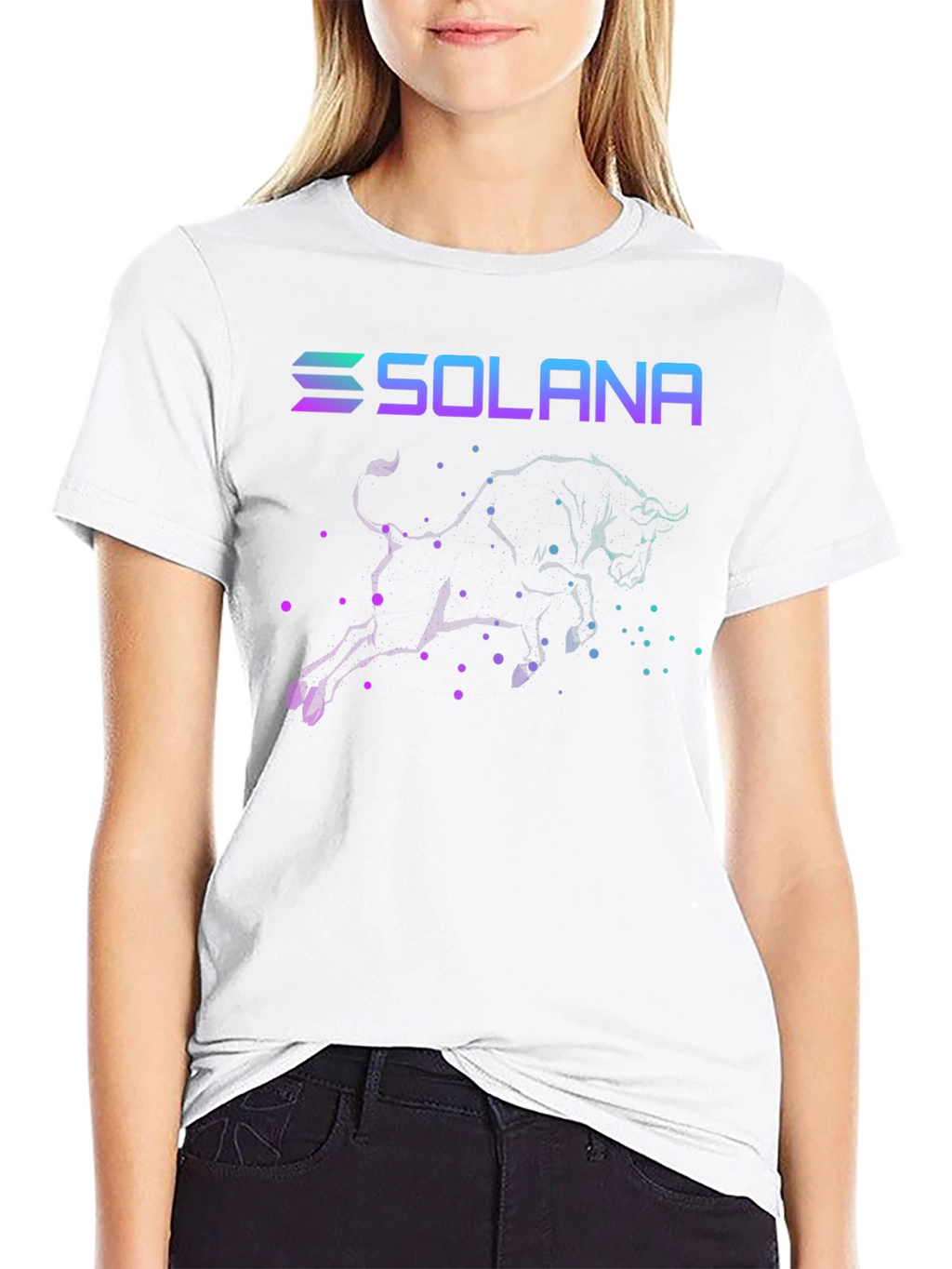 Solana Bull T-Shirt Crypto Black Tee