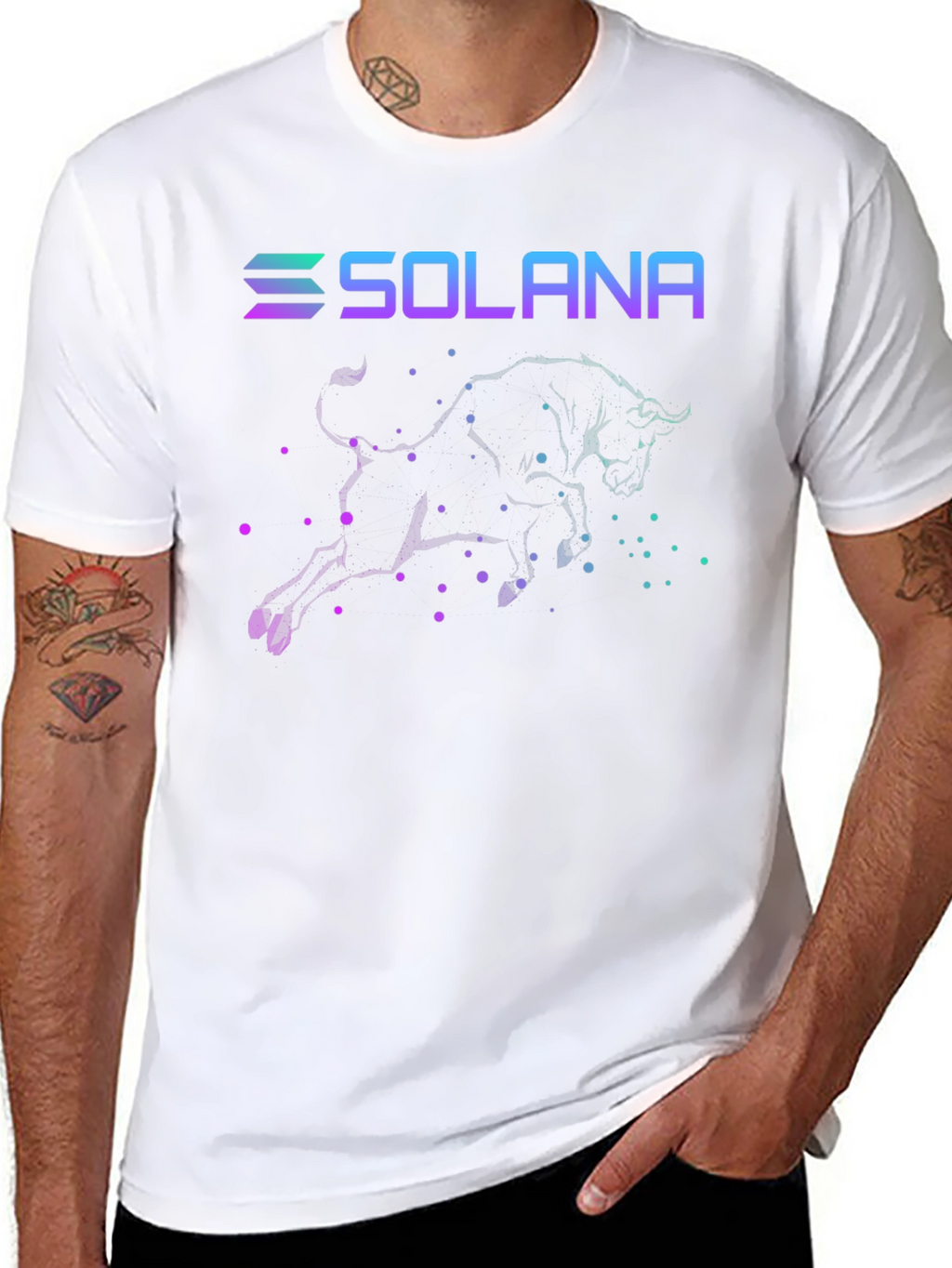 Solana Bull T-Shirt Crypto Black Tee