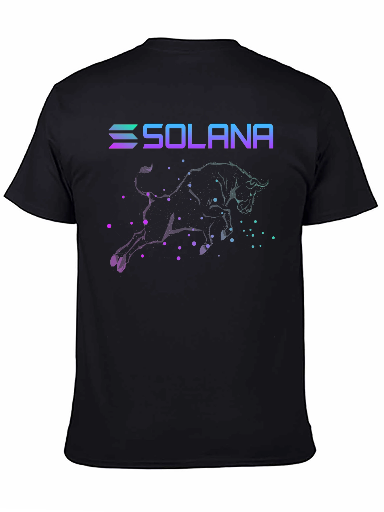 Solana Bull T-Shirt Crypto Black Tee