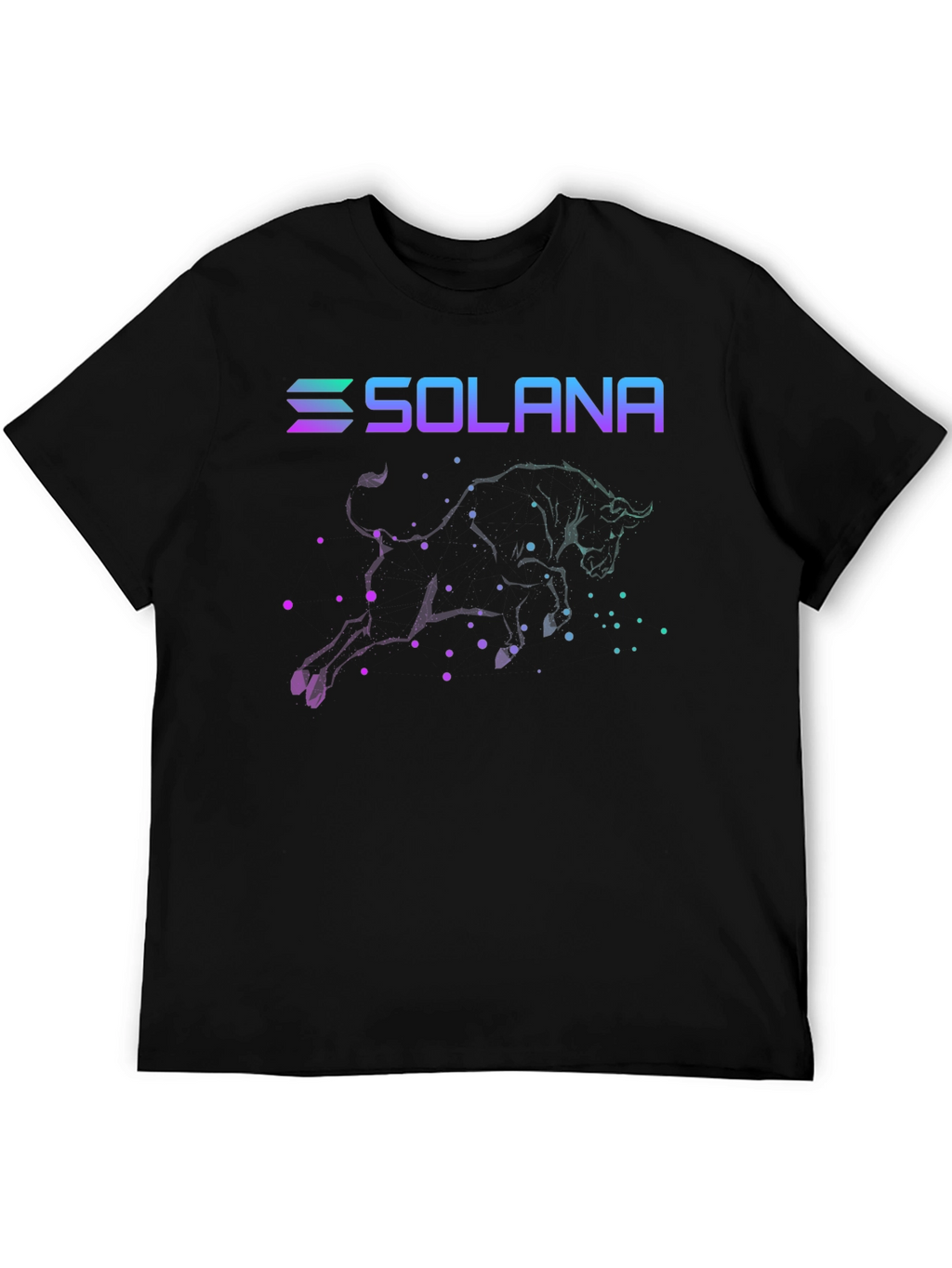 Solana Bull T-Shirt Crypto Black Tee