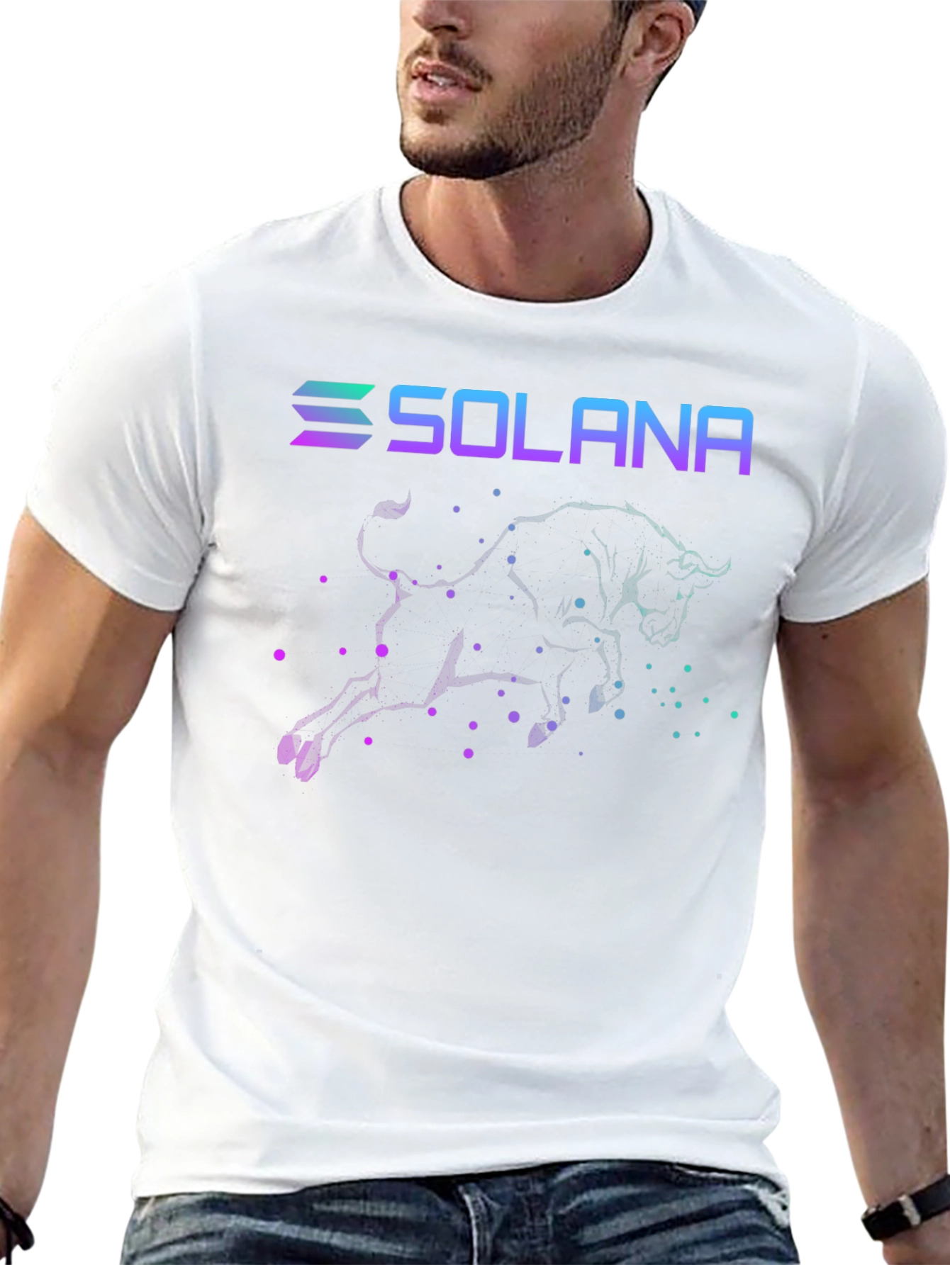 Solana Bull T-Shirt Crypto Black Tee