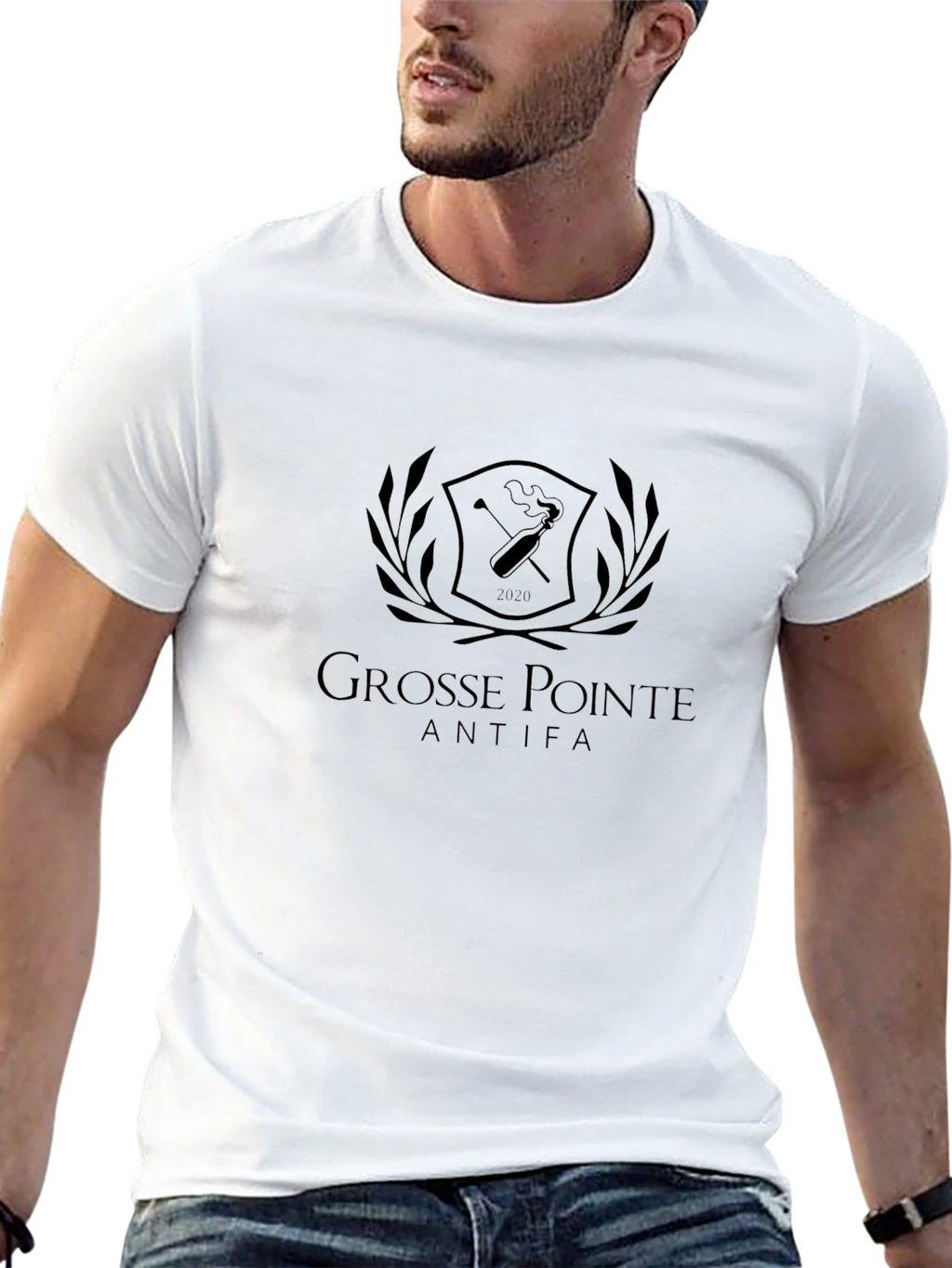 Grosse Pointe Antifa Black Graphic Tee