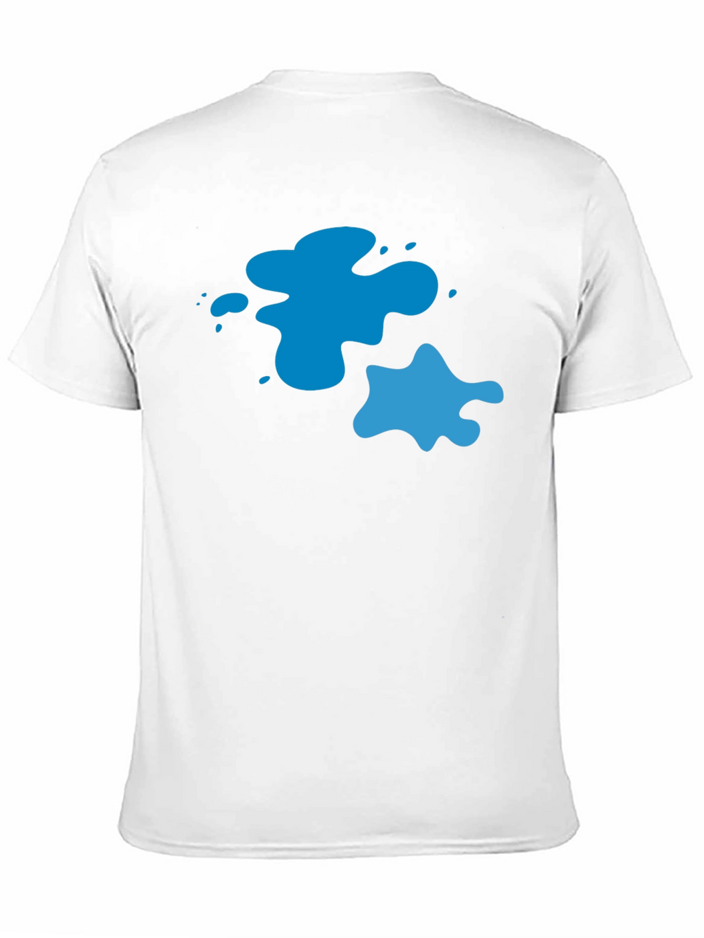Cool Blue Splatter Graphic Tee - Black Casual T-Shirt