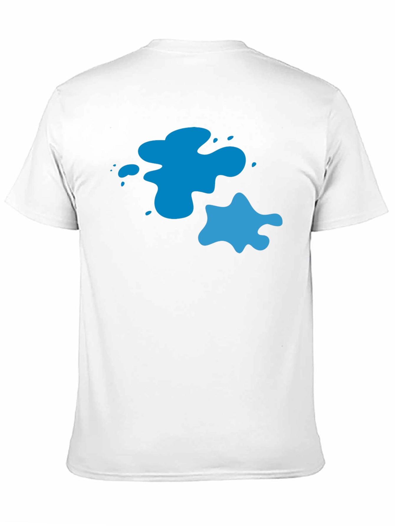 Cool Blue Splatter Graphic Tee - Black Casual T-Shirt
