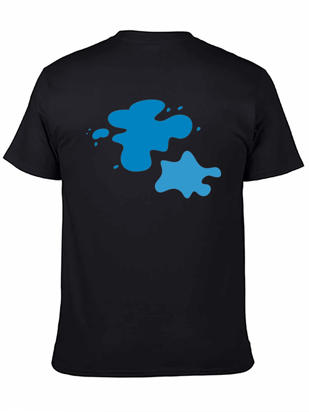 Cool Blue Splatter Graphic Tee - Black Casual T-Shirt