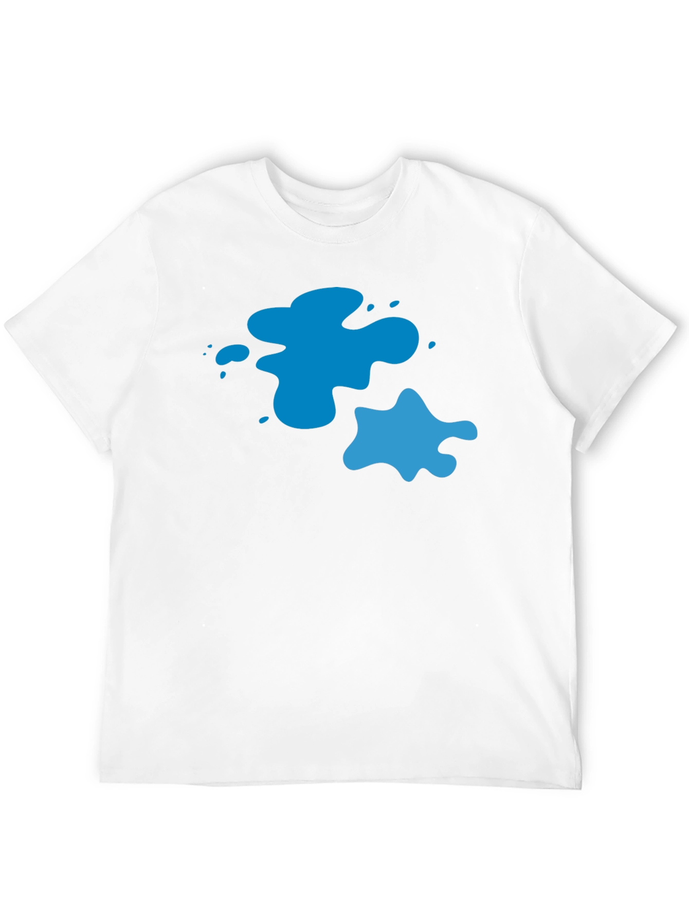 Cool Blue Splatter Graphic Tee - Black Casual T-Shirt