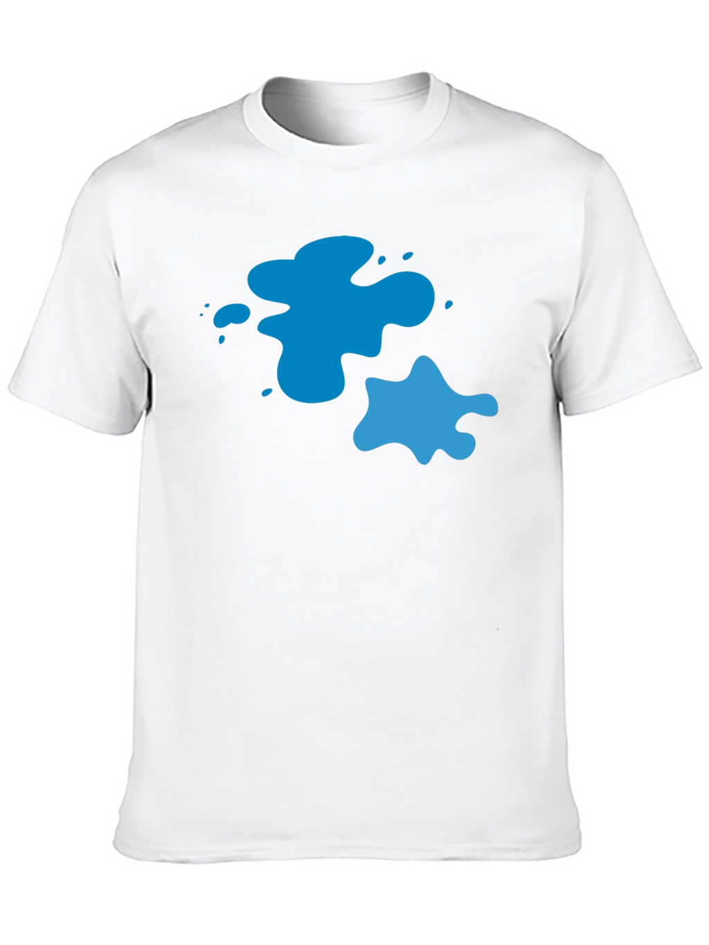 Cool Blue Splatter Graphic Tee - Black Casual T-Shirt