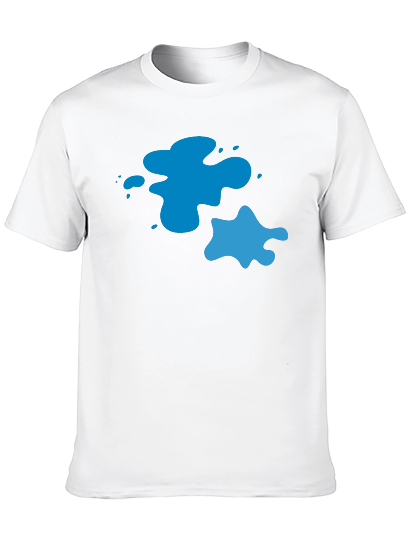 Cool Blue Splatter Graphic Tee - Black Casual T-Shirt