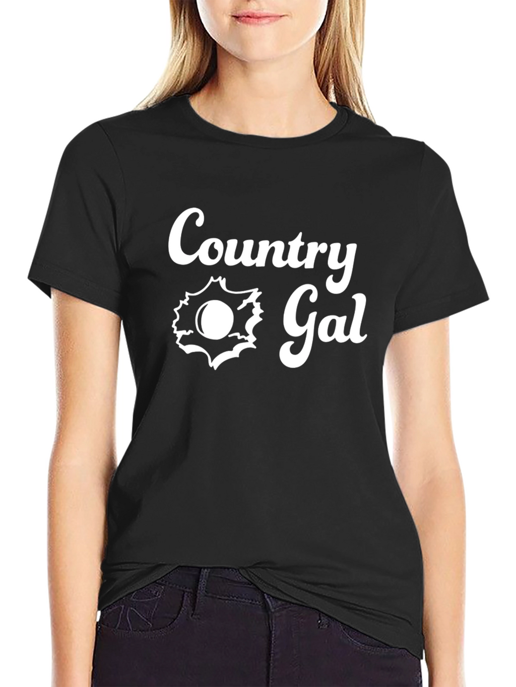 Country Gal T-Shirt - Black Tee with Graphic Print