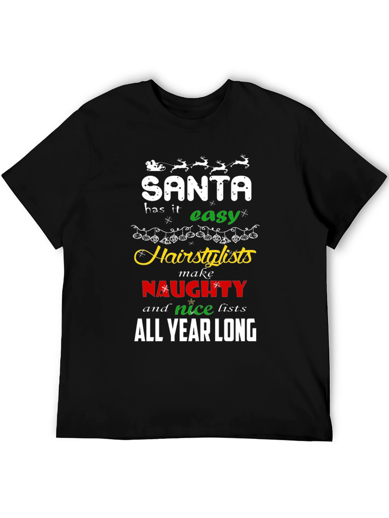 Santa Hair Stylist Christmas Graphic Tee