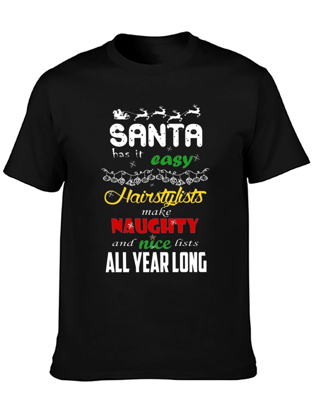 Santa Hair Stylist Christmas Graphic Tee