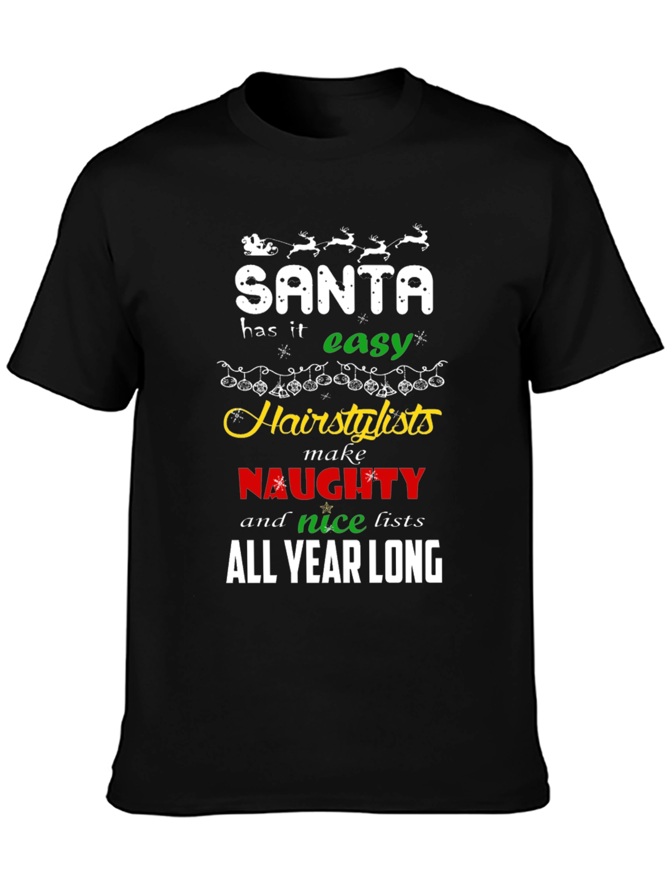 Santa Hair Stylist Christmas Graphic Tee