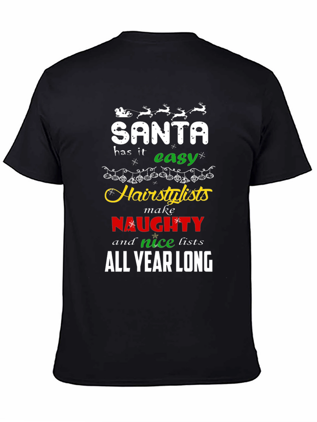 Santa Hair Stylist Christmas Graphic Tee