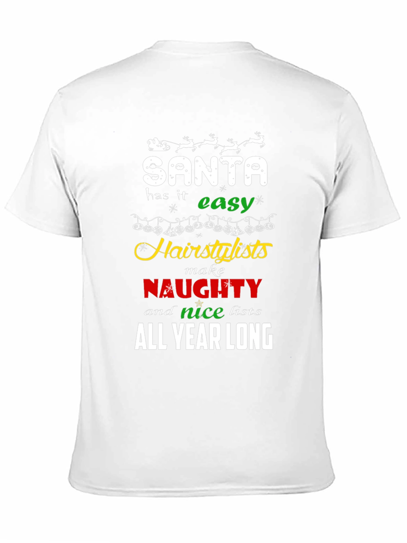 Santa Hair Stylist Christmas Graphic Tee