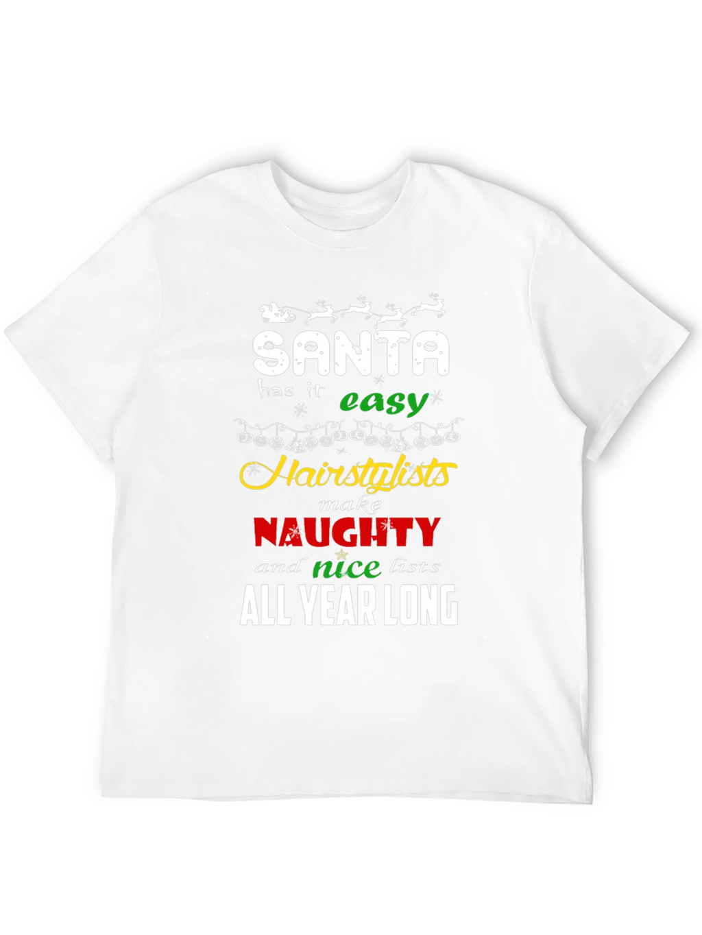 Santa Hair Stylist Christmas Graphic Tee