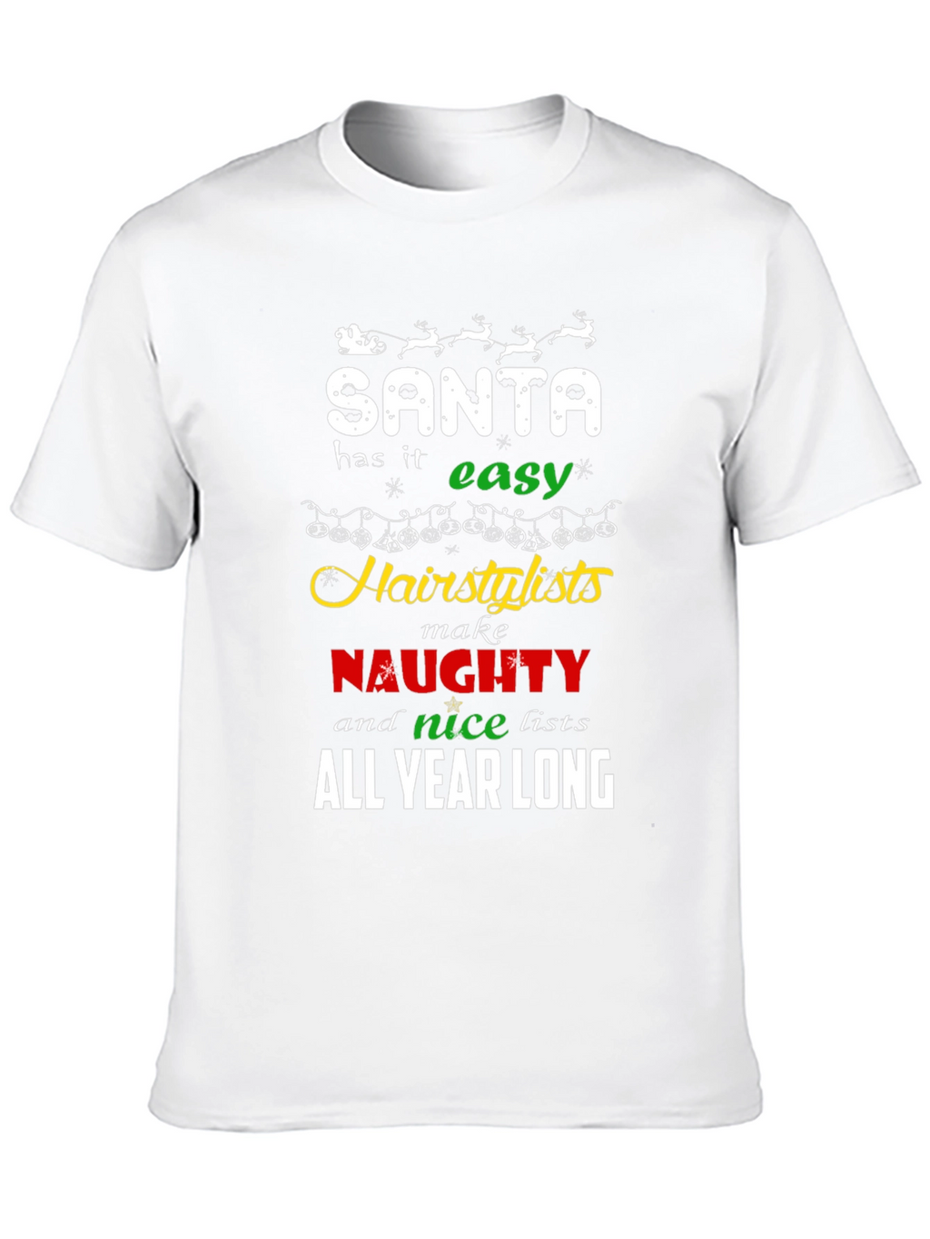 Santa Hair Stylist Christmas Graphic Tee