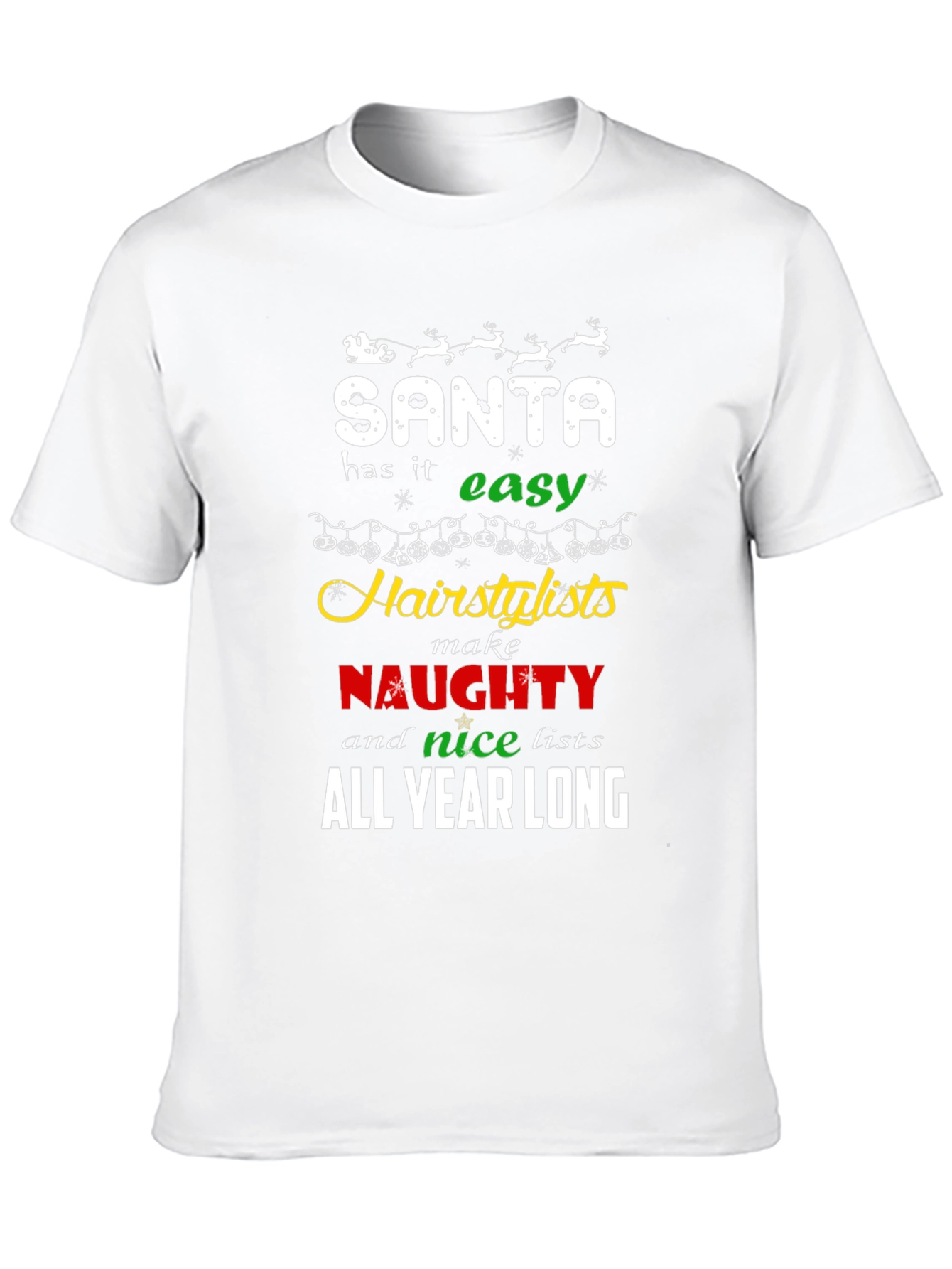 Santa Hair Stylist Christmas Graphic Tee