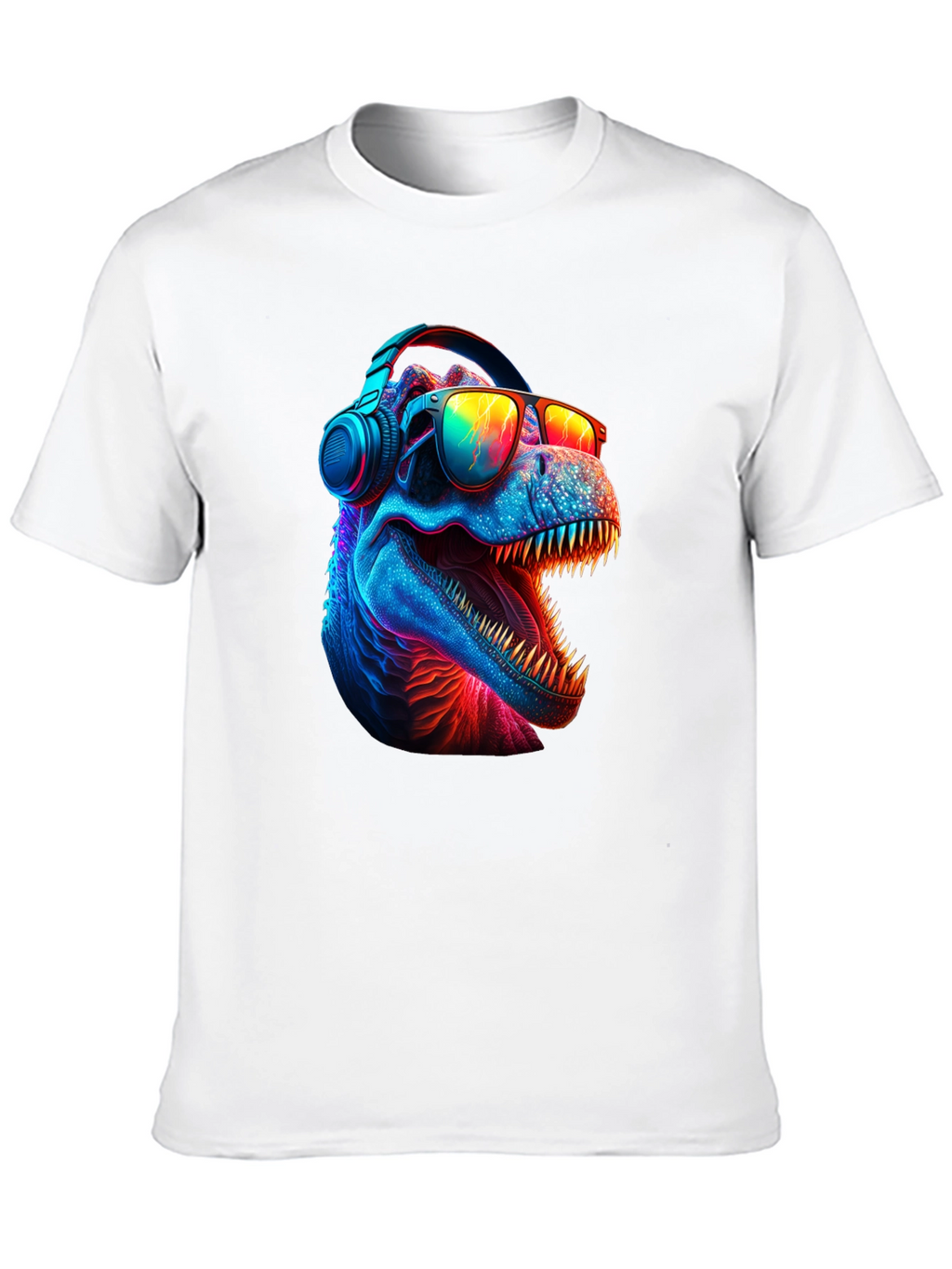 Cool Dino T-Shirt - Dinosaur with Headphones & Sunglasses