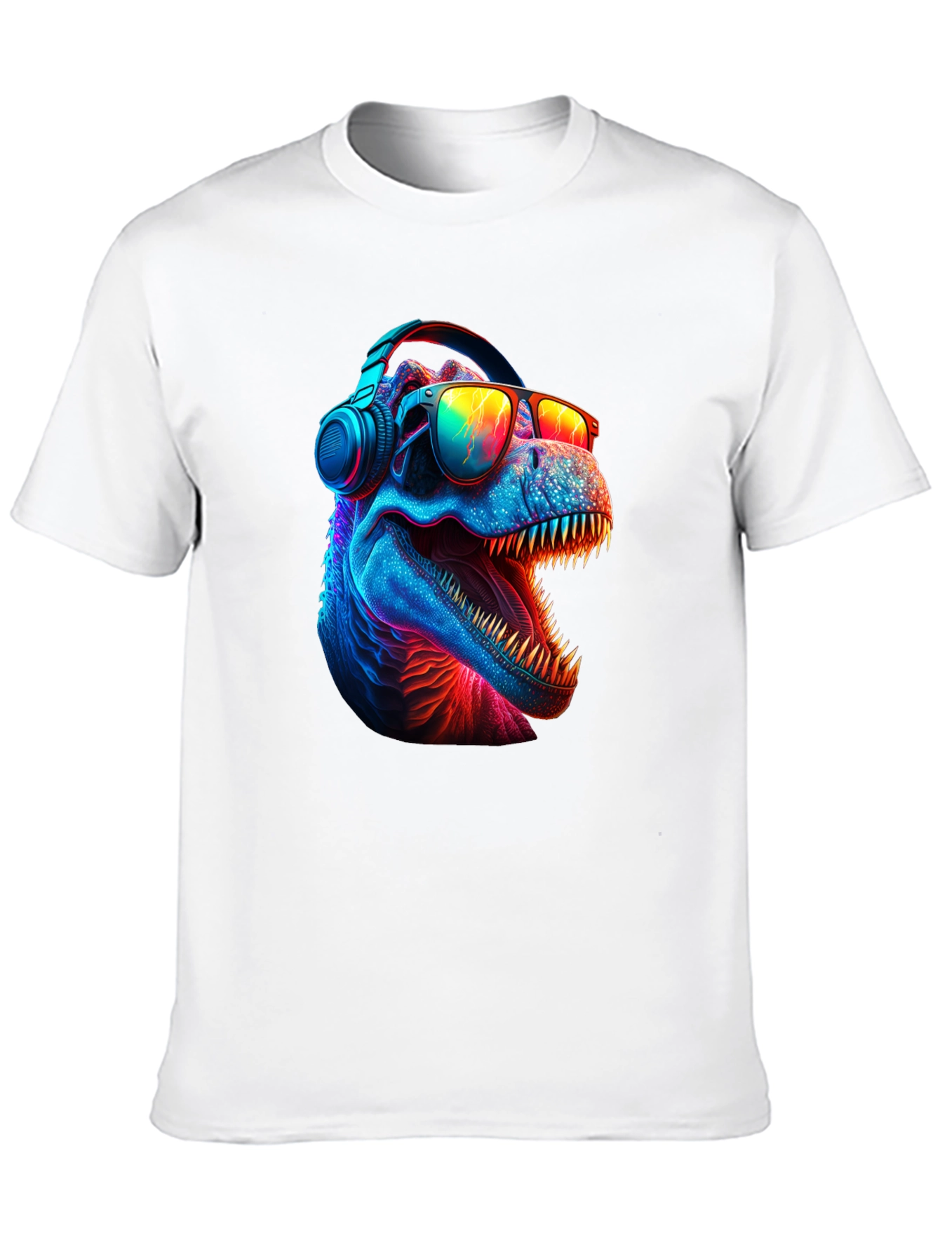 Cool Dino T-Shirt - Dinosaur with Headphones & Sunglasses