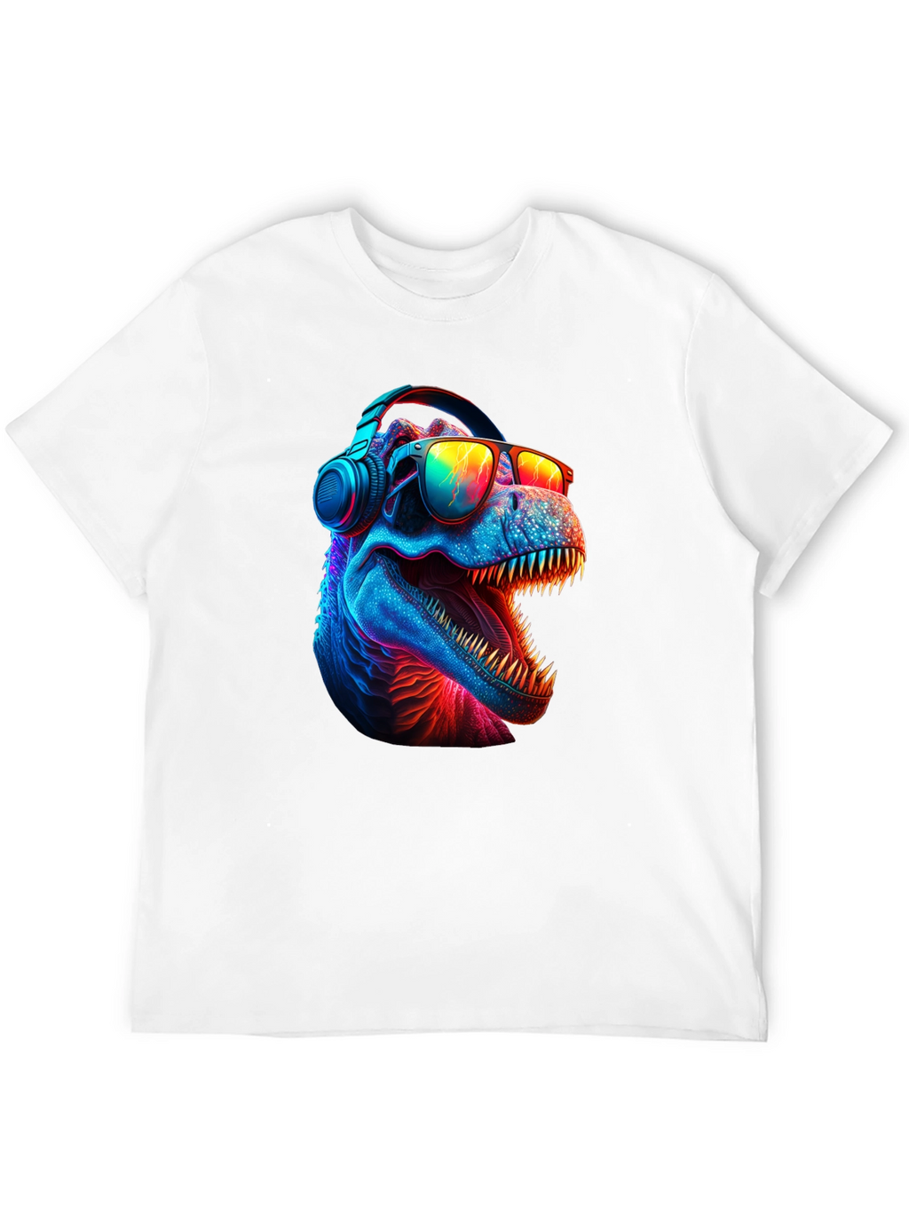 Cool Dino T-Shirt - Dinosaur with Headphones & Sunglasses