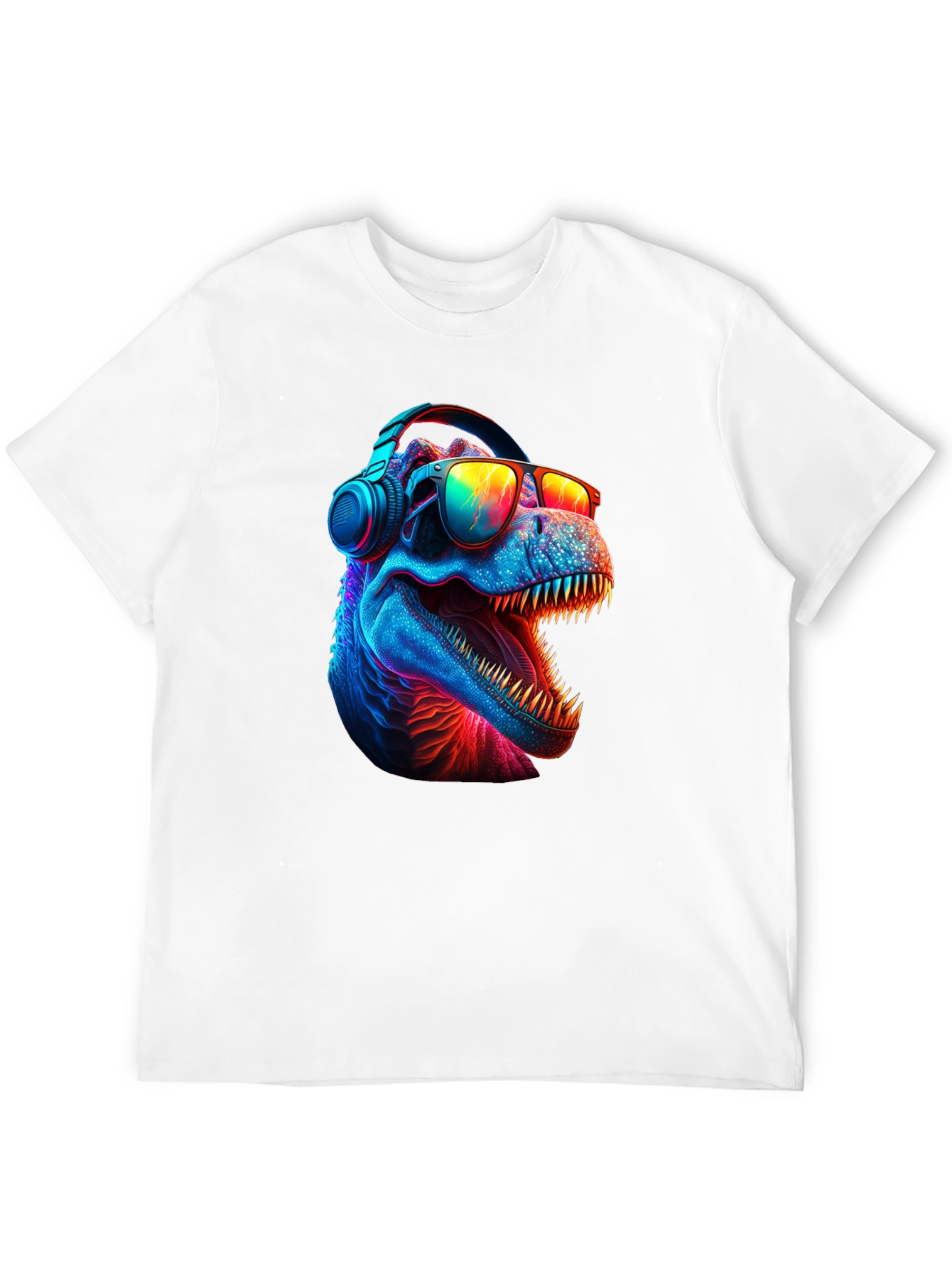 Cool Dino T-Shirt - Dinosaur with Headphones & Sunglasses