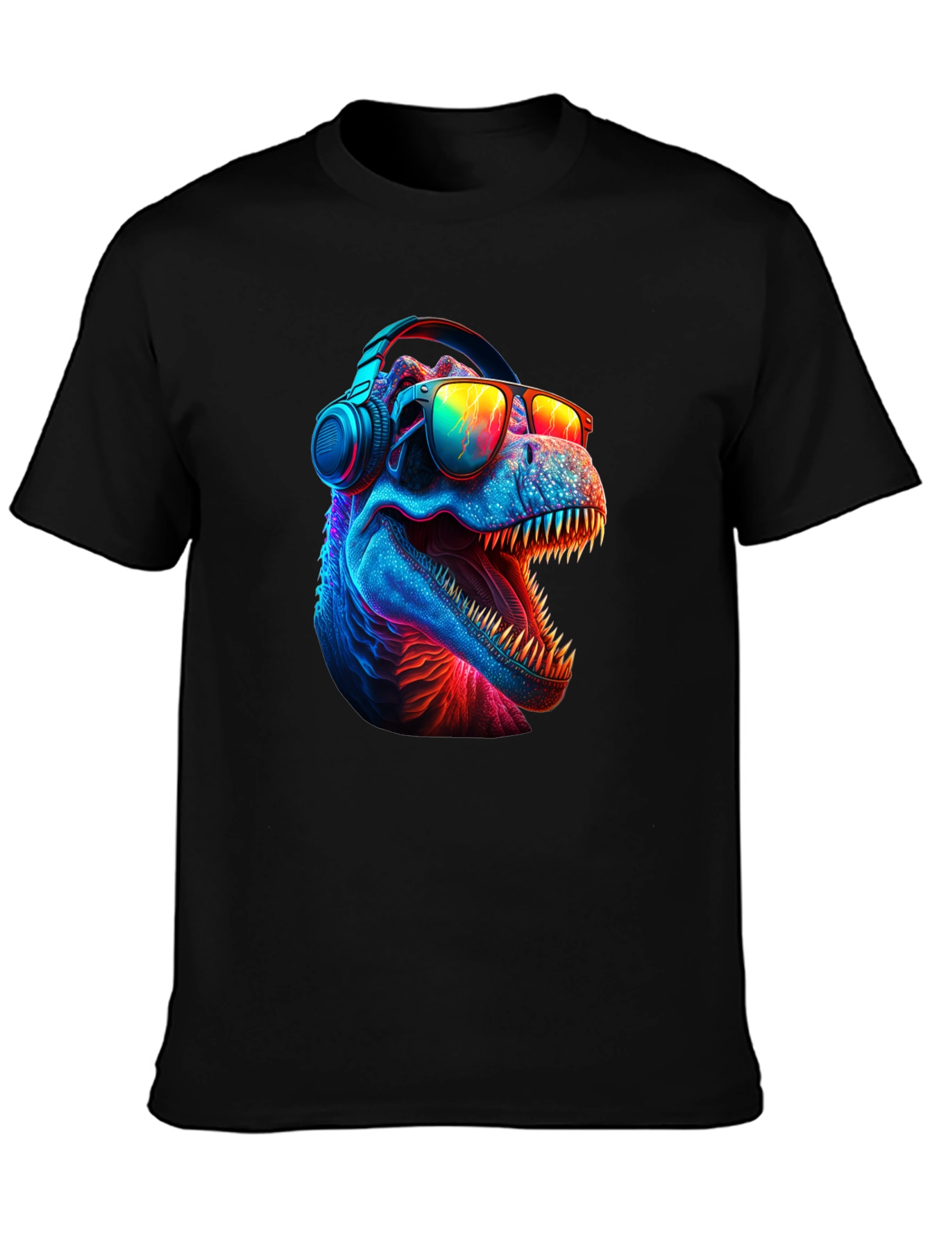 Cool Dino T-Shirt - Dinosaur with Headphones & Sunglasses