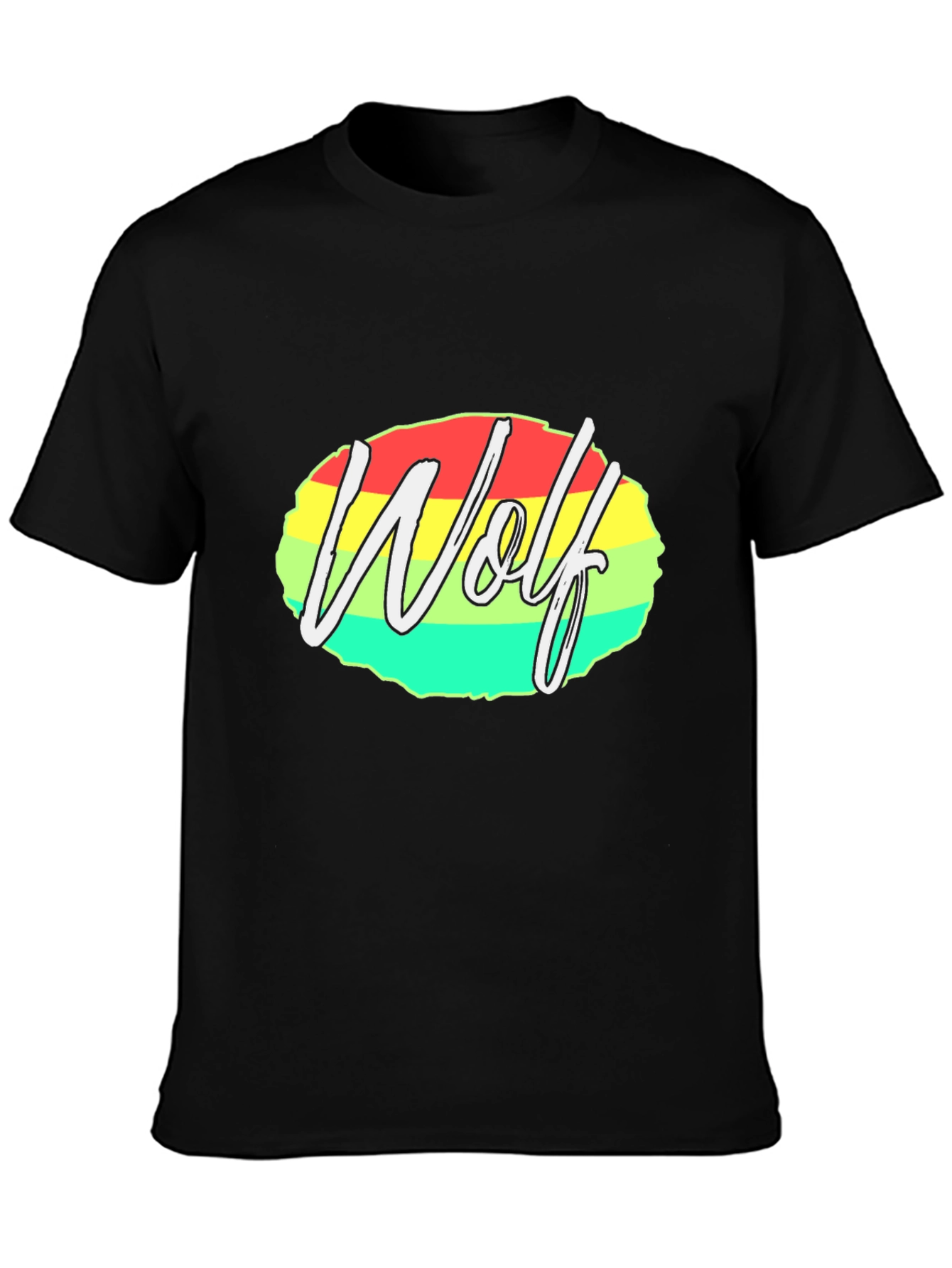 Wolf Graphic Tee - Rasta Colors