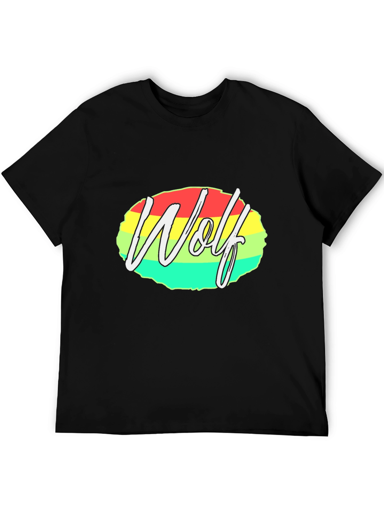 Wolf Graphic Tee - Rasta Colors