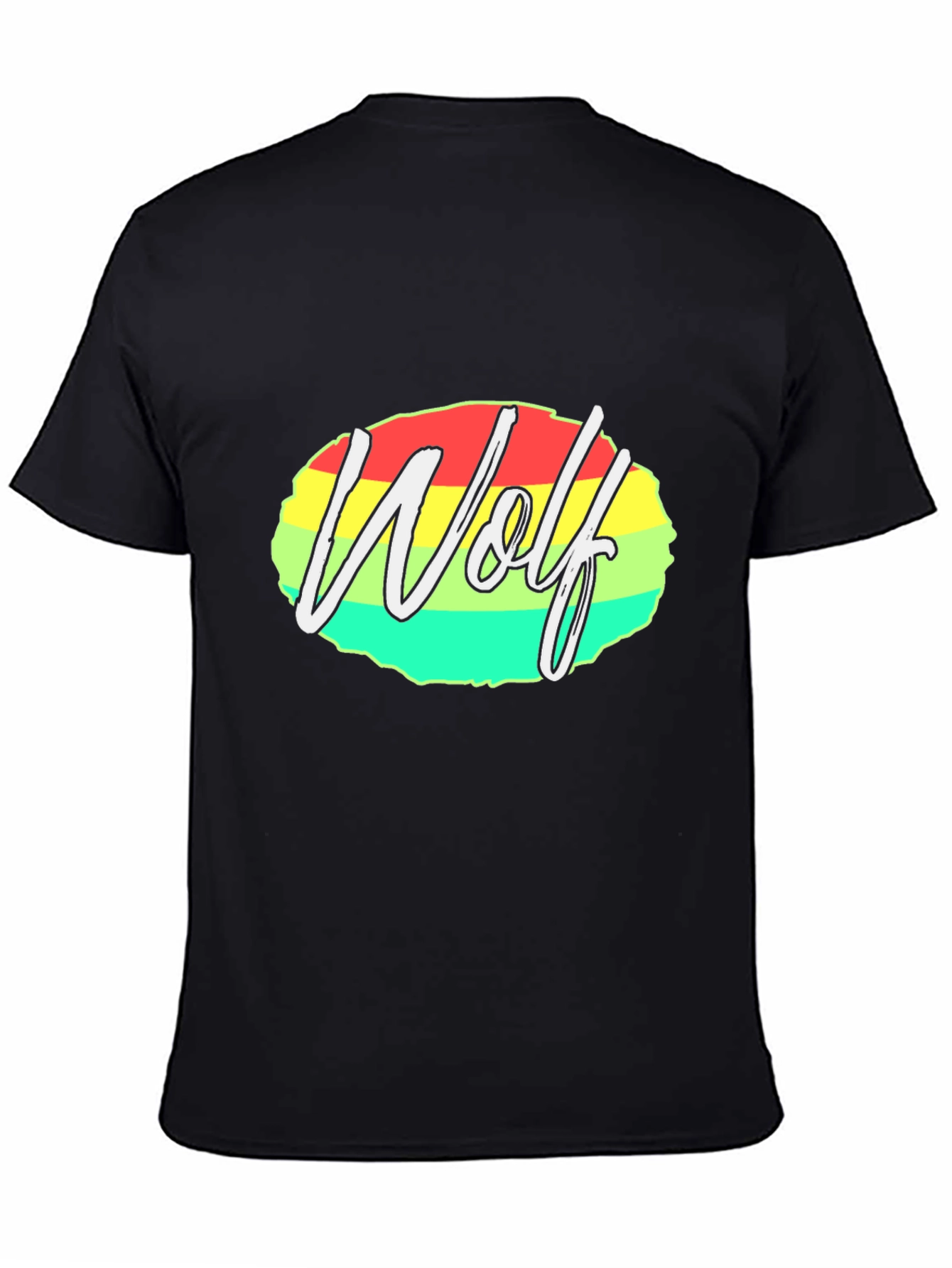 Wolf Graphic Tee - Rasta Colors