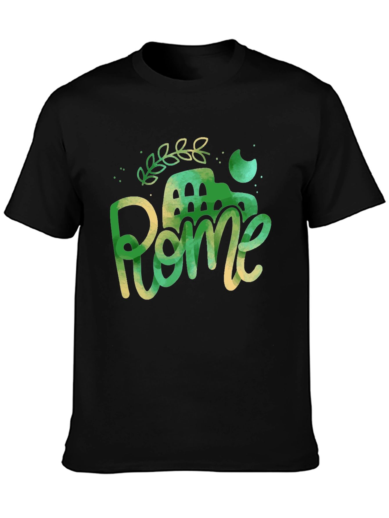 Rome Italy Black Graphic Tee