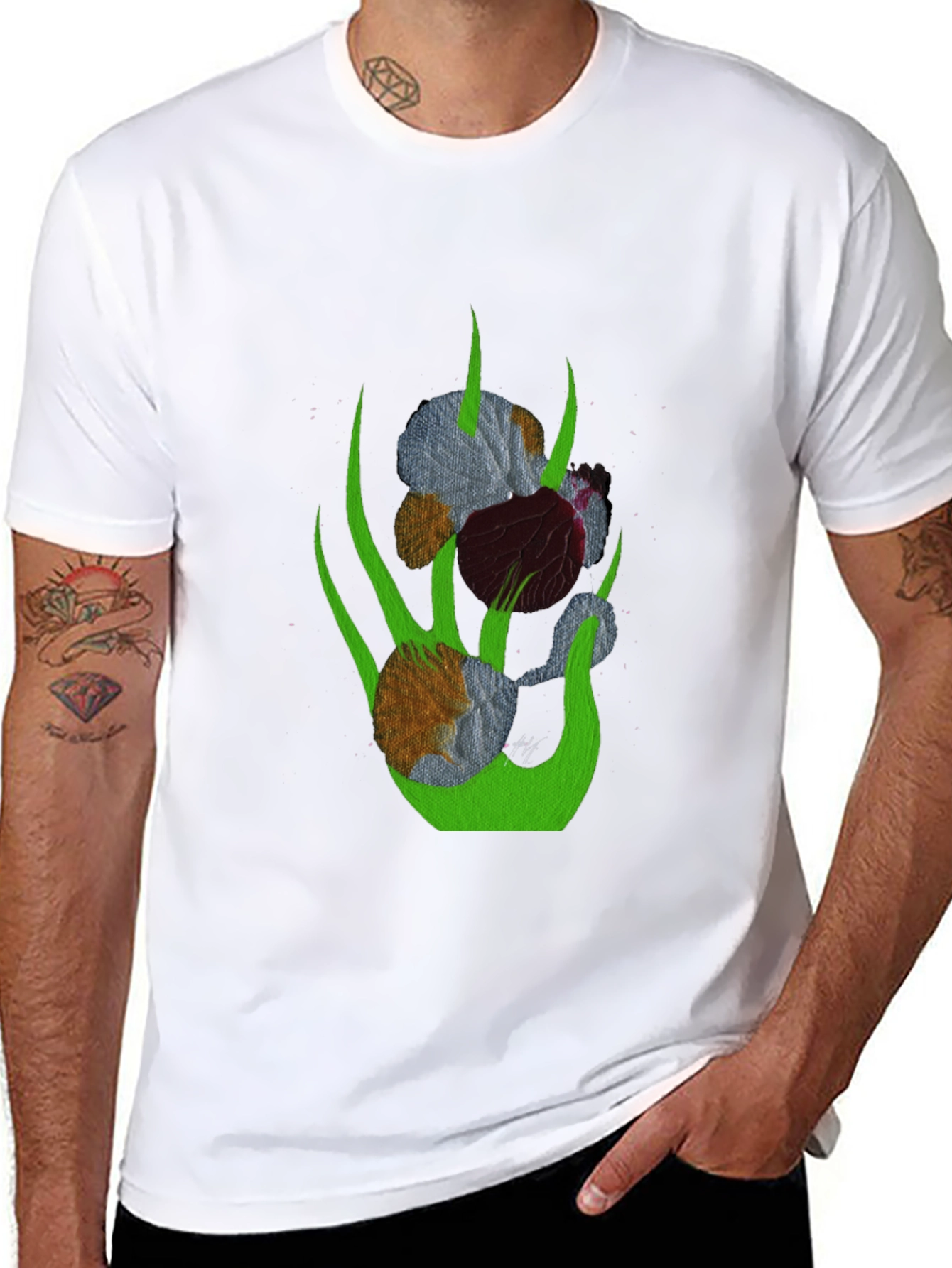Abstract Floral Graphic T-Shirt