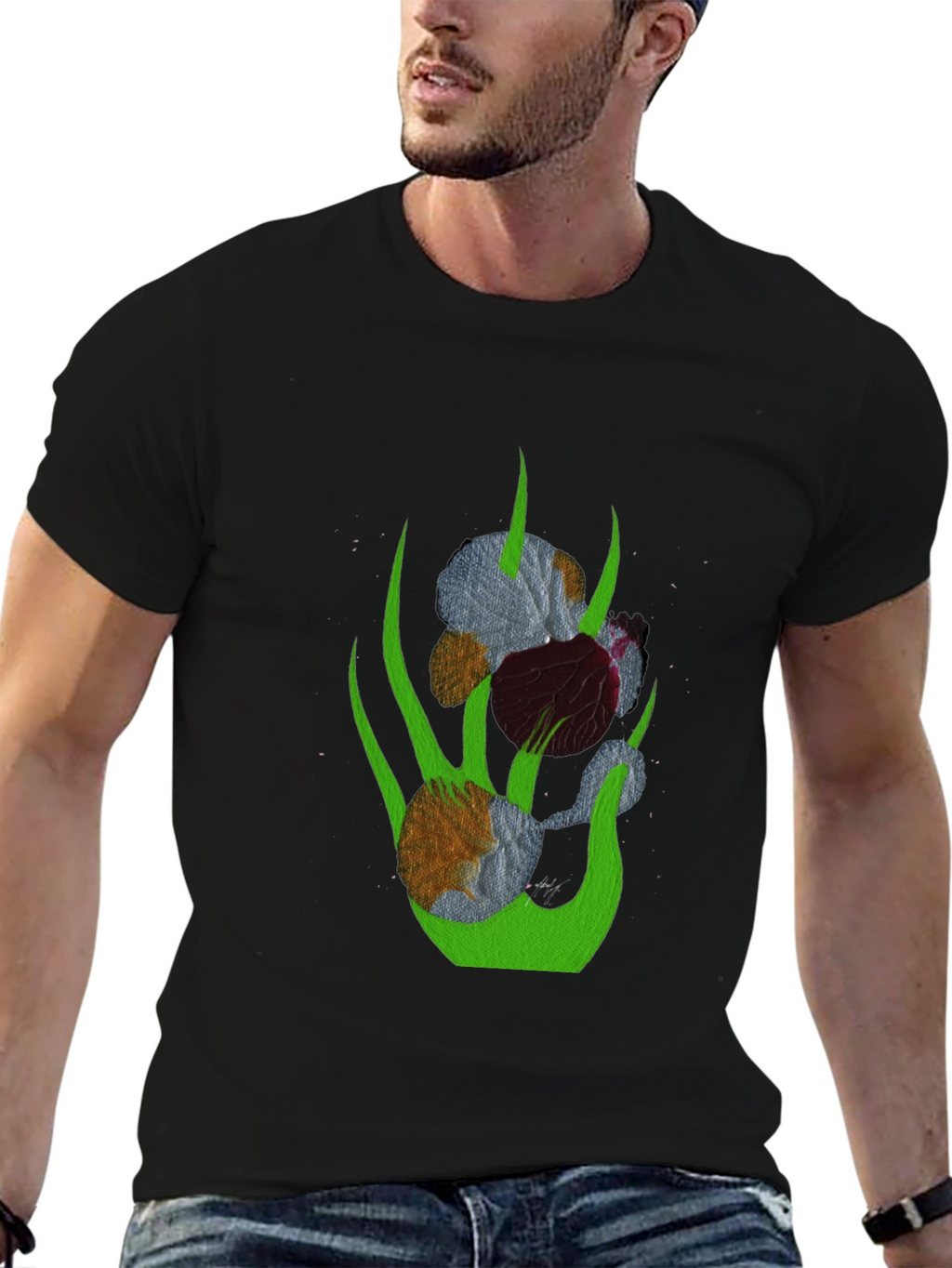 Abstract Floral Graphic T-Shirt