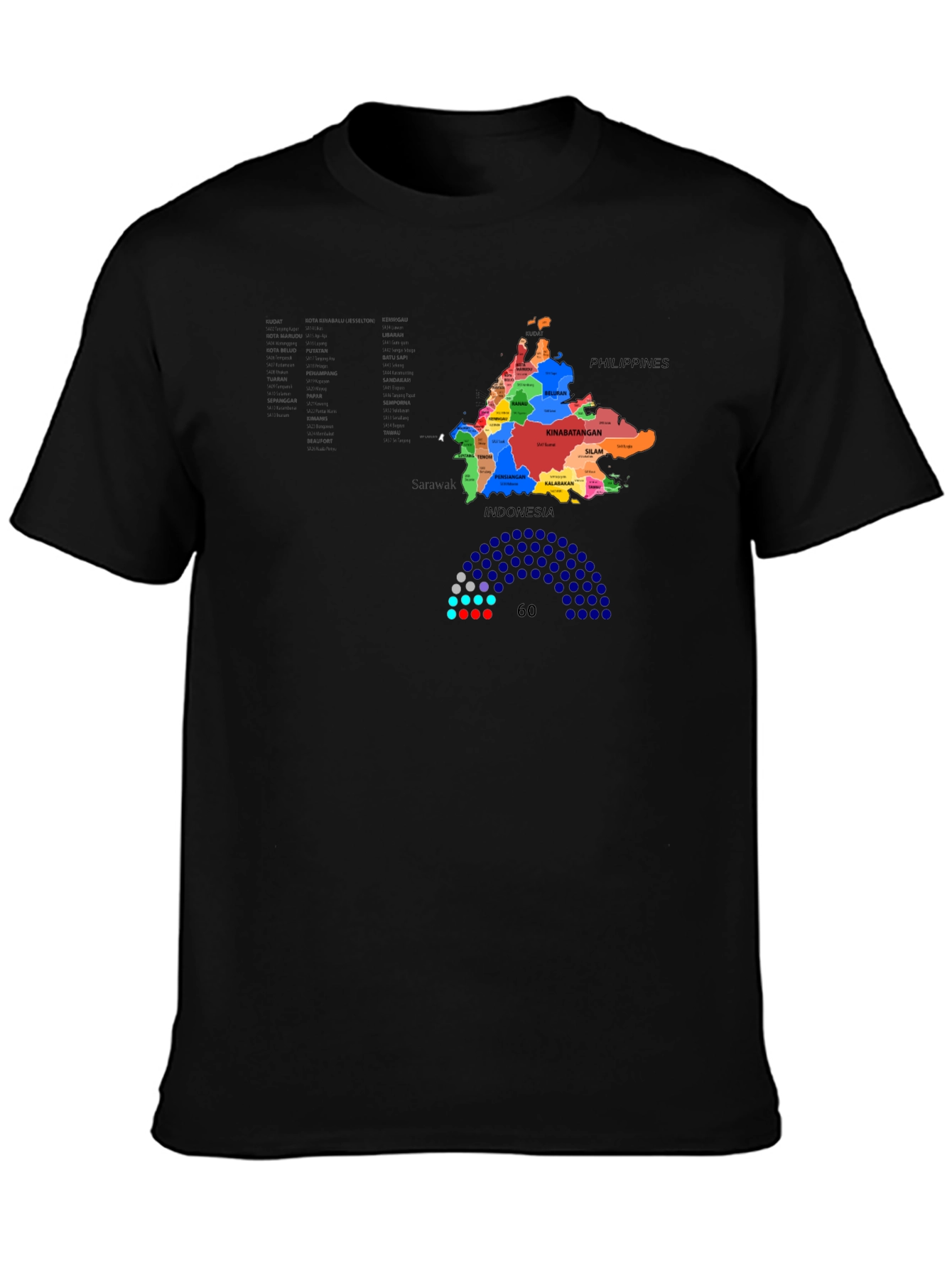 Sabah Map T-Shirt - Borneo Malaysia Design