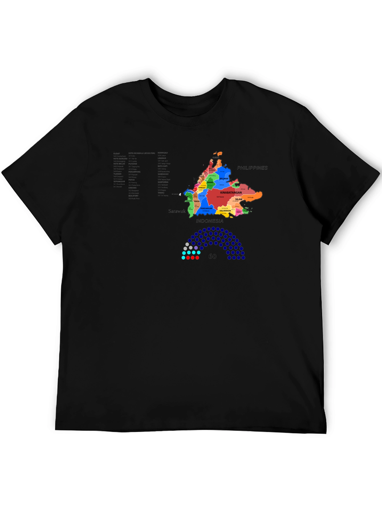 Sabah Map T-Shirt - Borneo Malaysia Design
