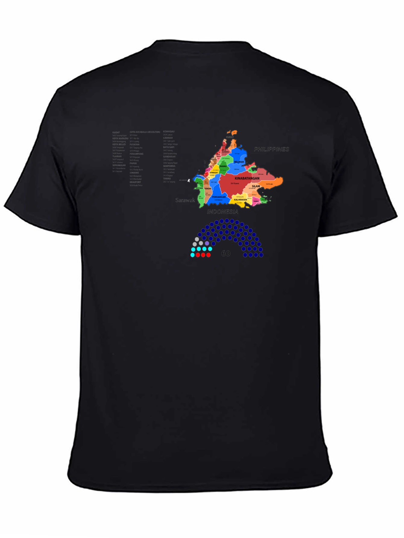 Sabah Map T-Shirt - Borneo Malaysia Design