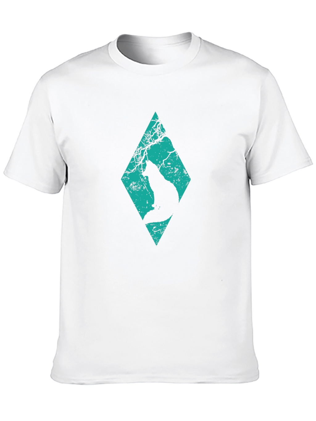 Diamond Cat Silhouette Graphic Tee
