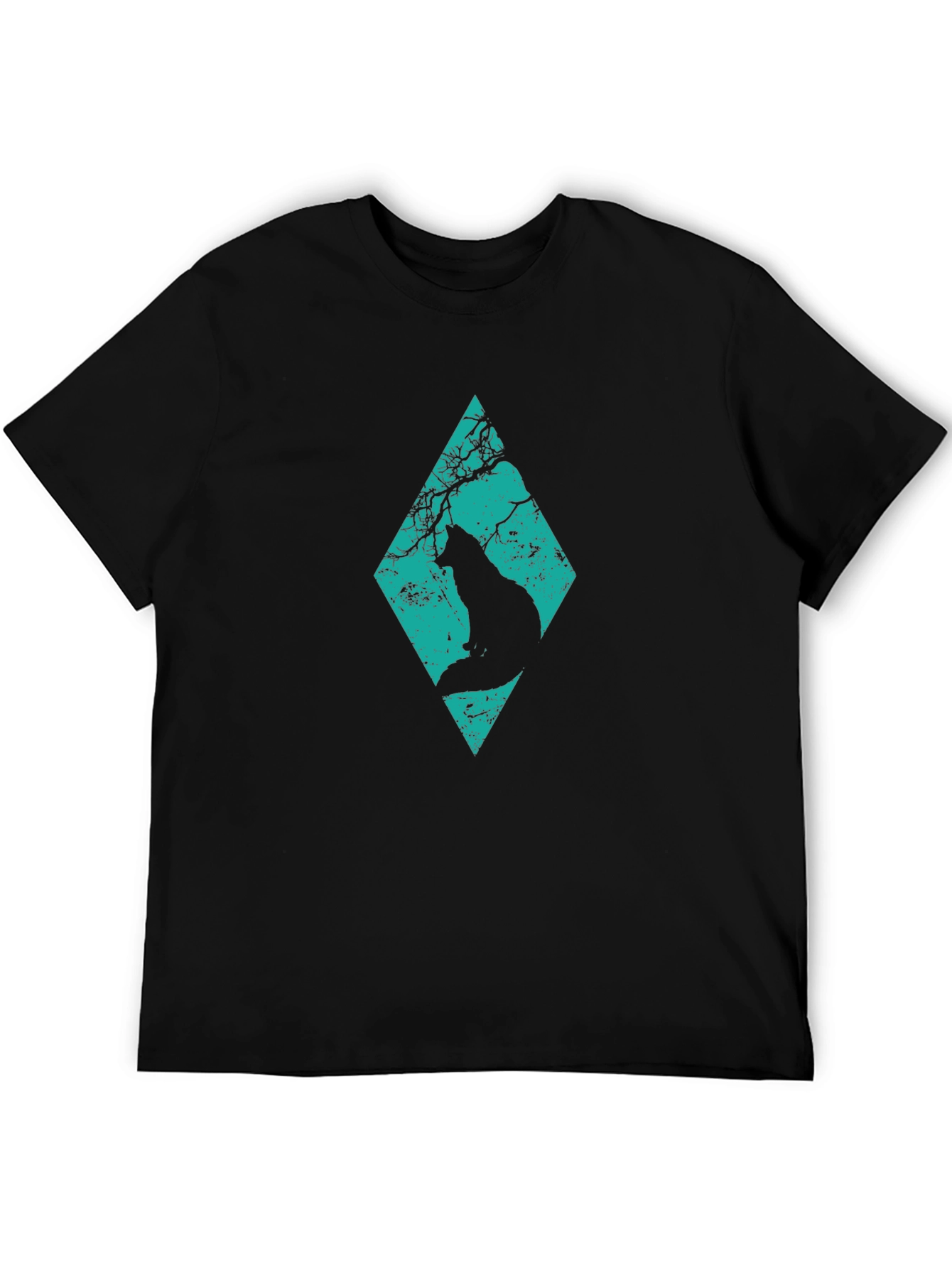 Diamond Cat Silhouette Graphic Tee