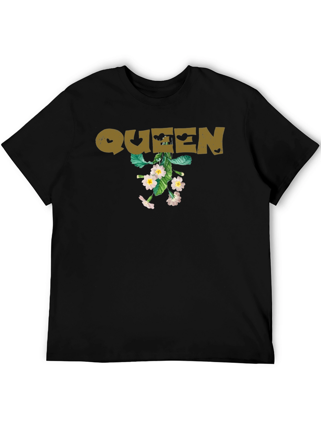 Queen Floral Graphic Tee - Black