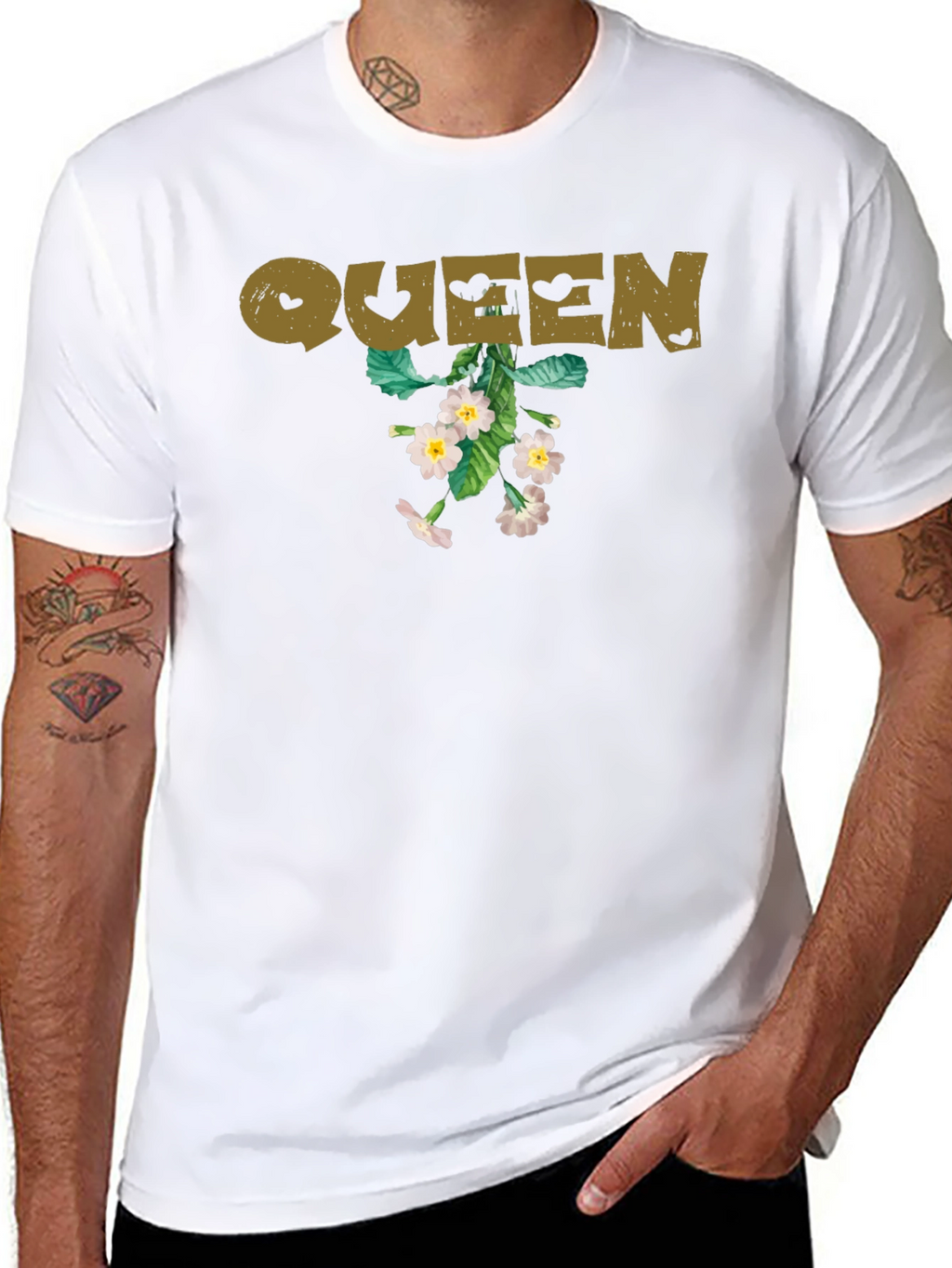 Queen Floral Graphic Tee - Black