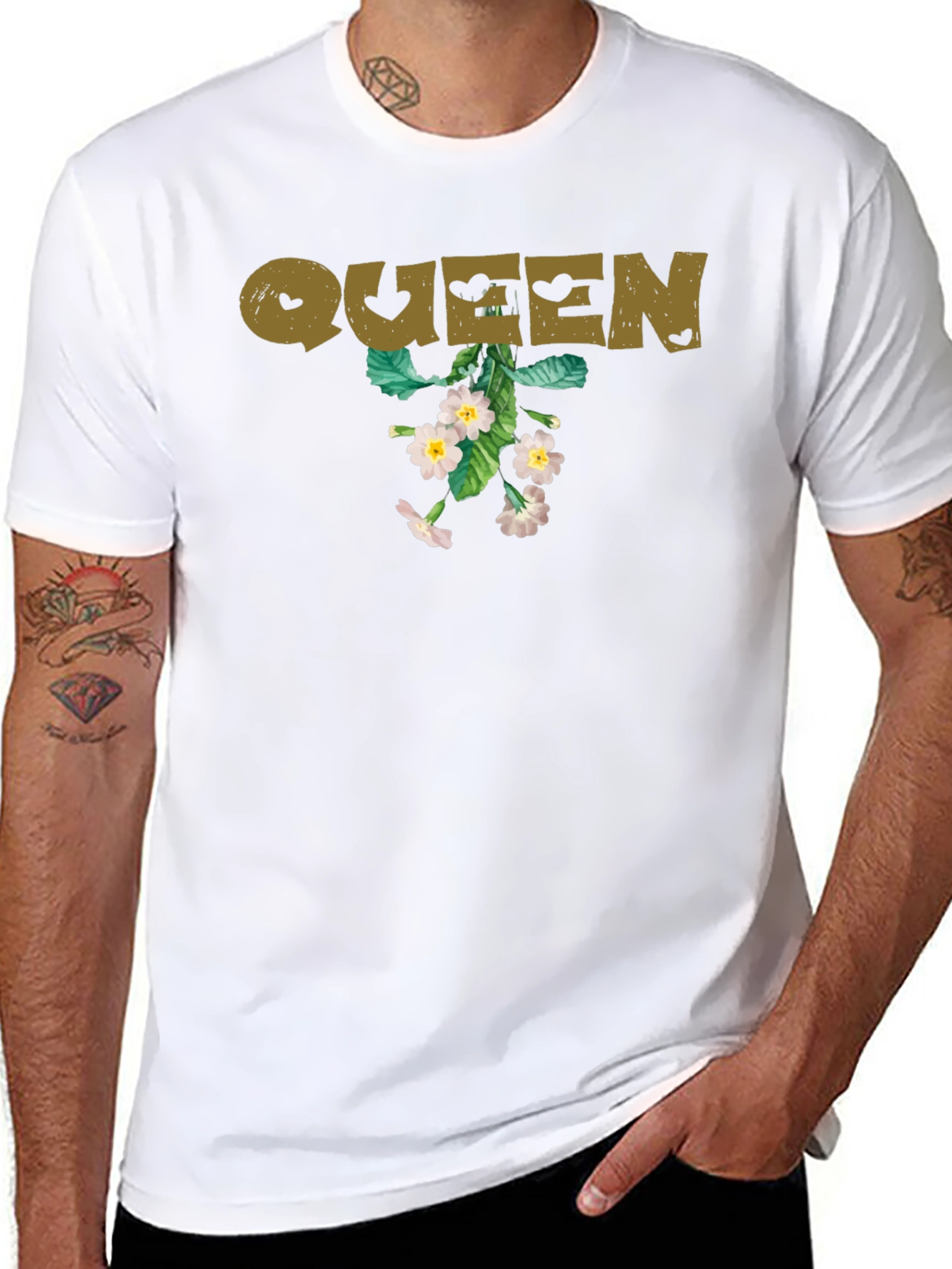 Queen Floral Graphic Tee - Black