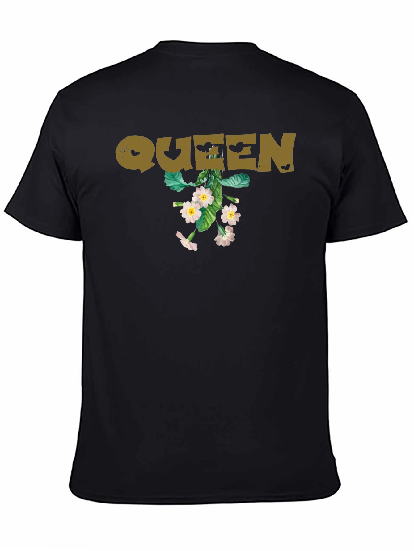 Queen Floral Graphic Tee - Black