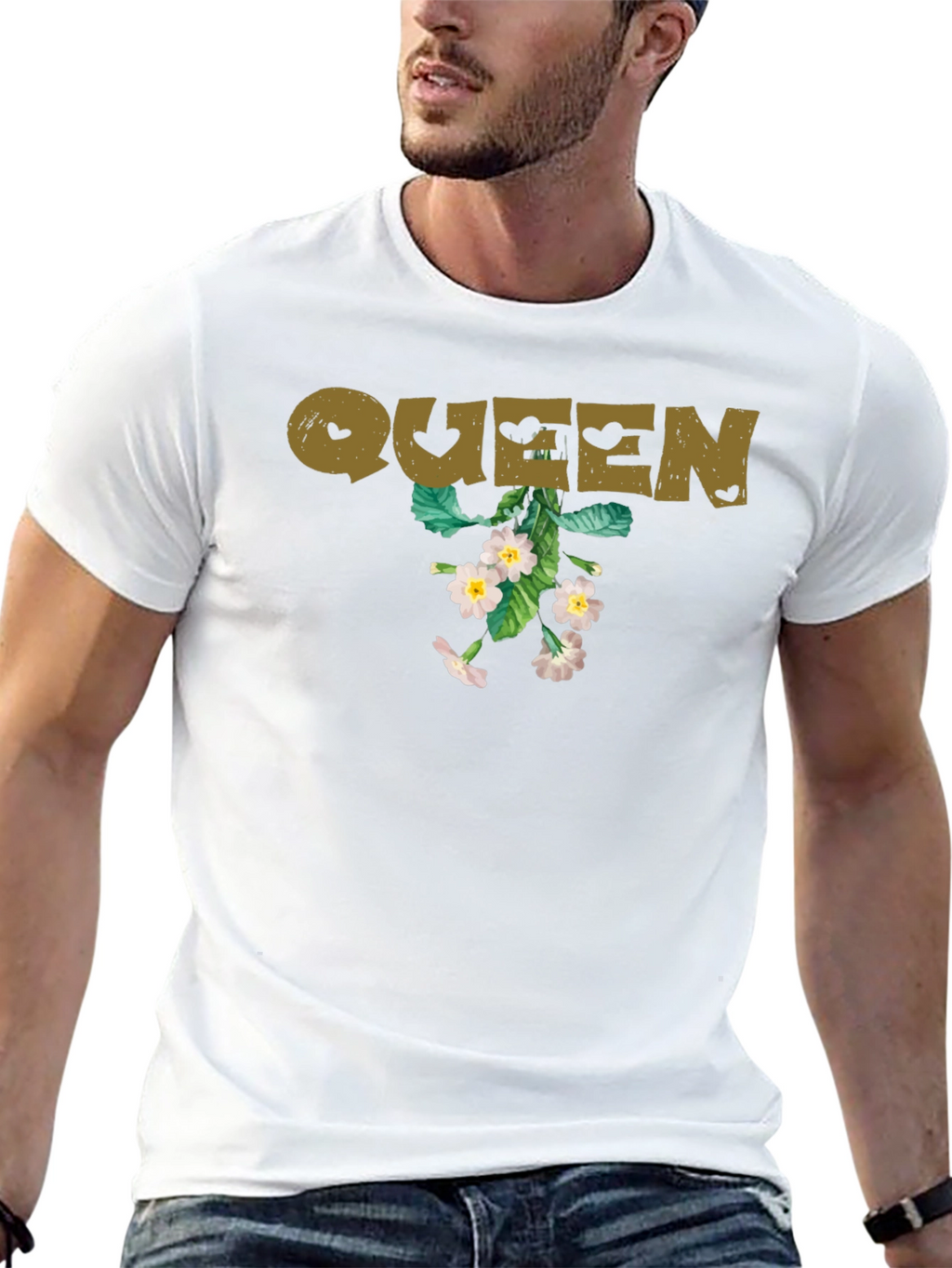 Queen Floral Graphic Tee - Black
