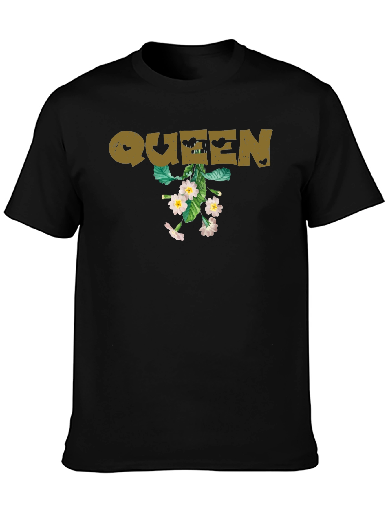 Queen Floral Graphic Tee - Black