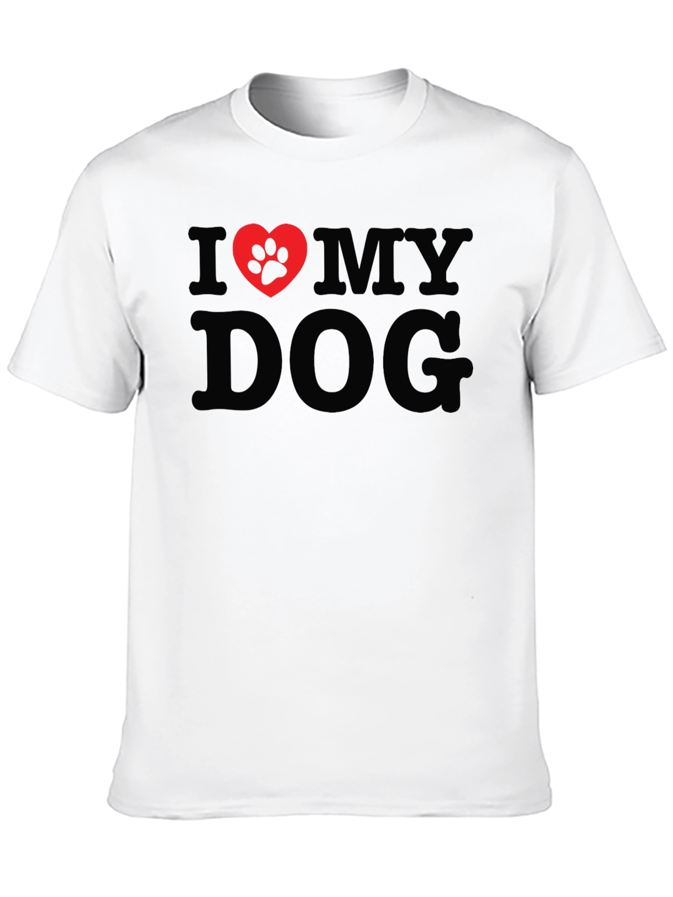 I Love My Dog Paw Print Heart T-Shirt