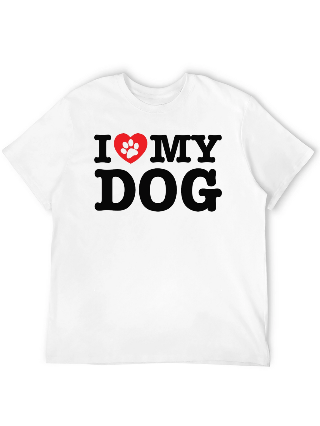 I Love My Dog Paw Print Heart T-Shirt